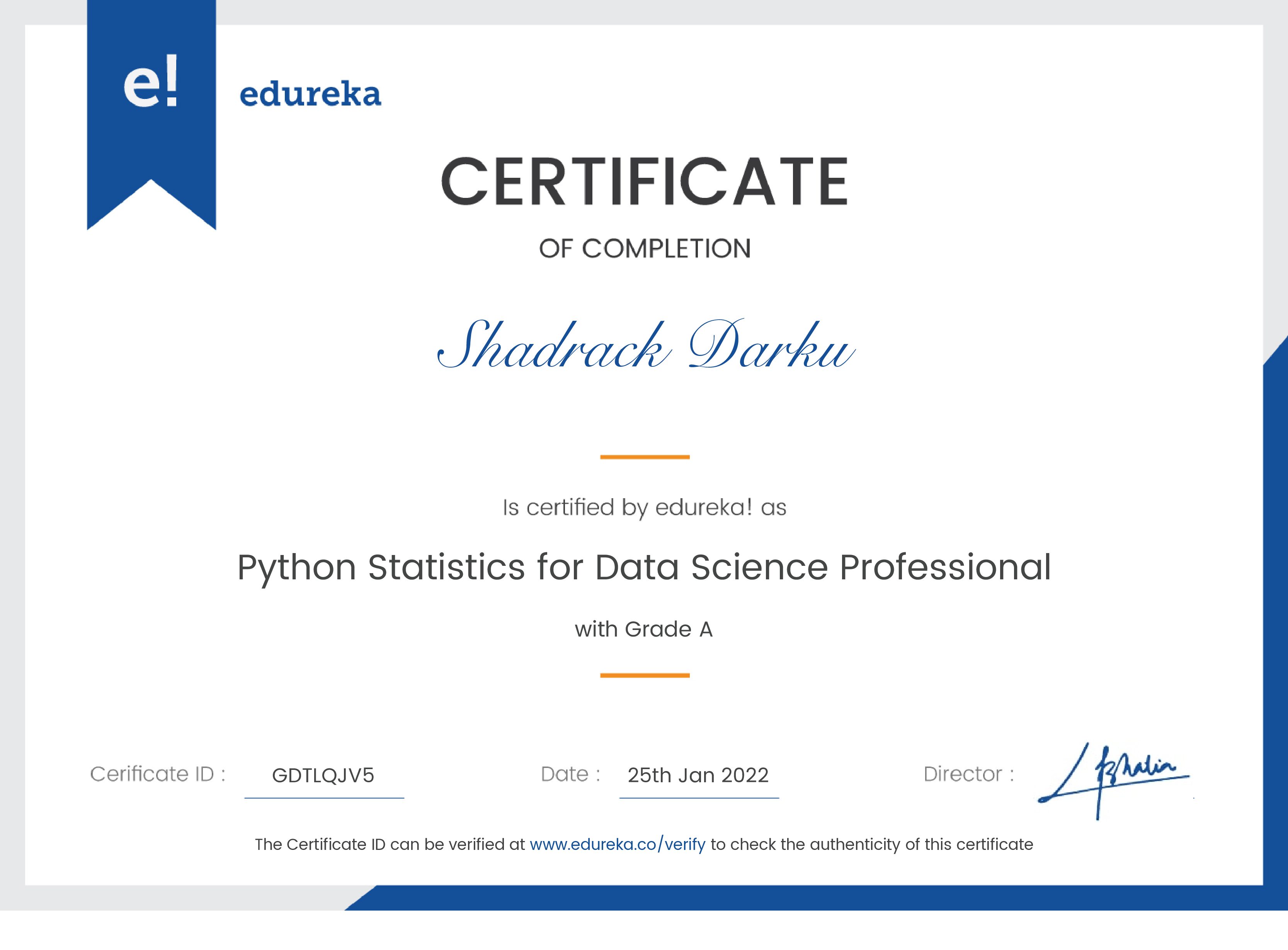 certificate!