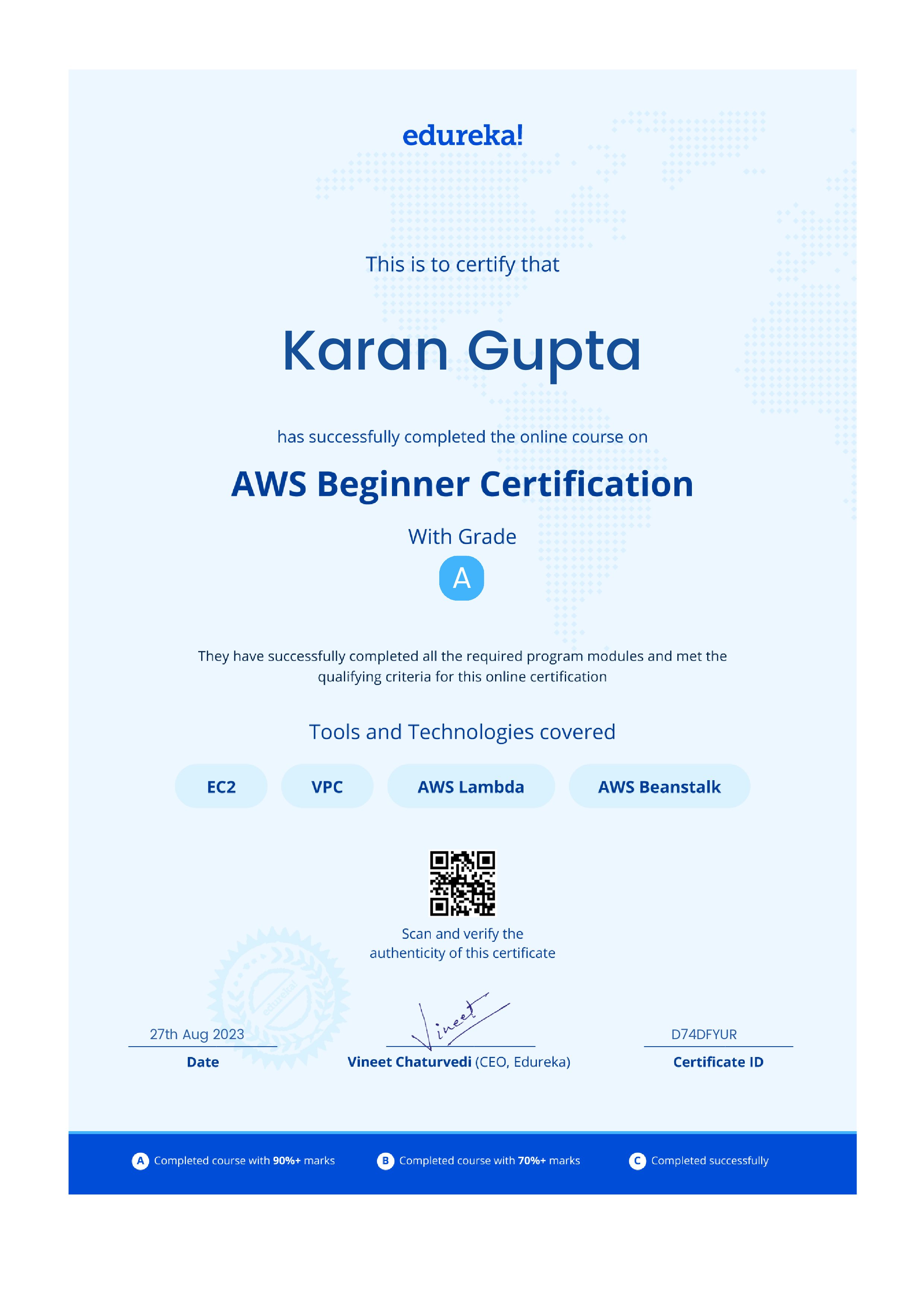 certificate!