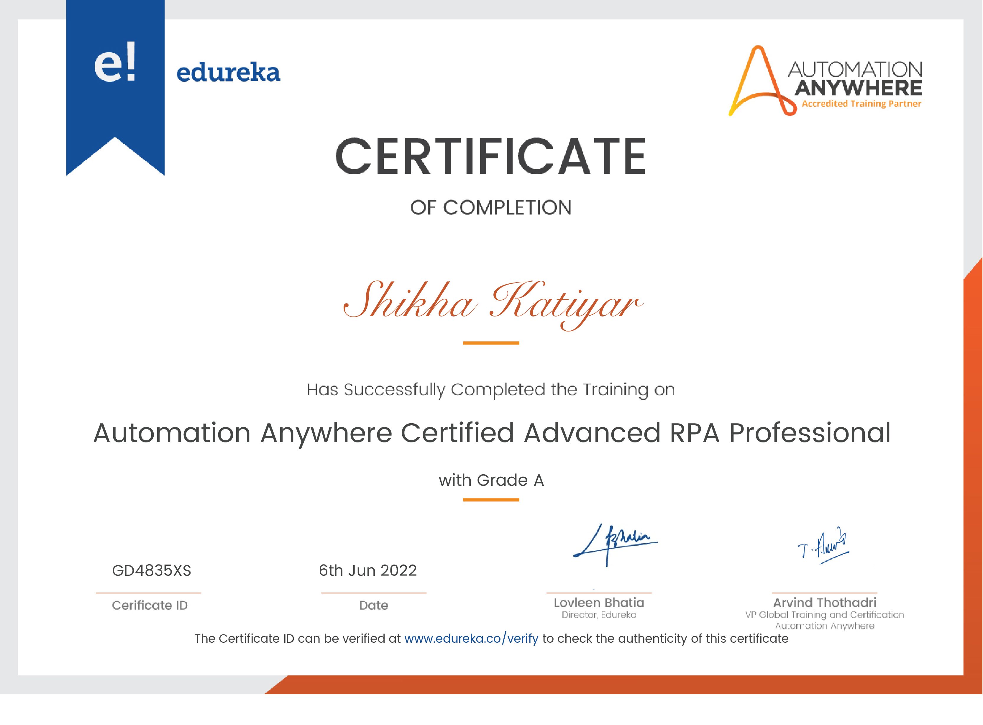 certificate!