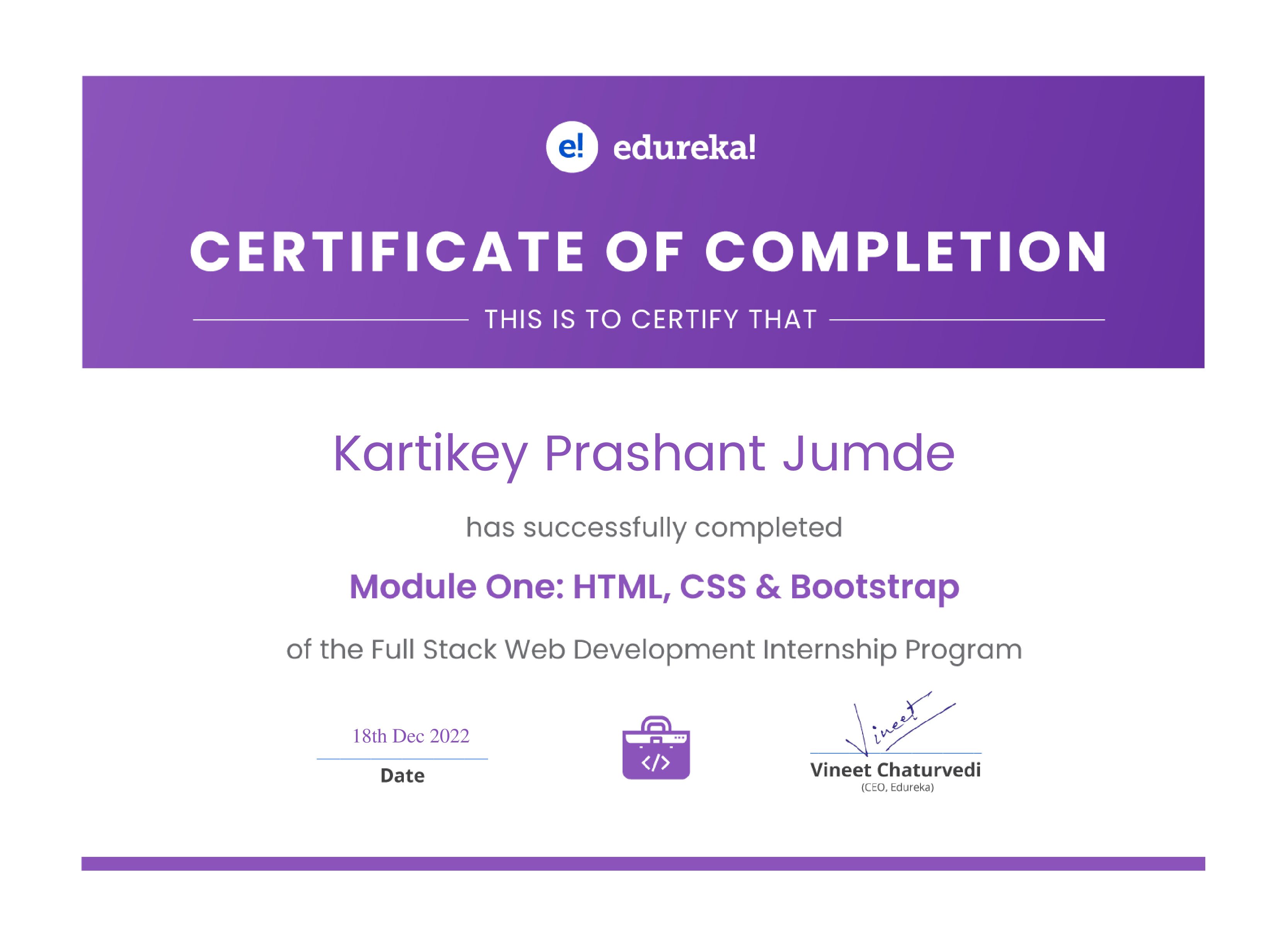 certificate!