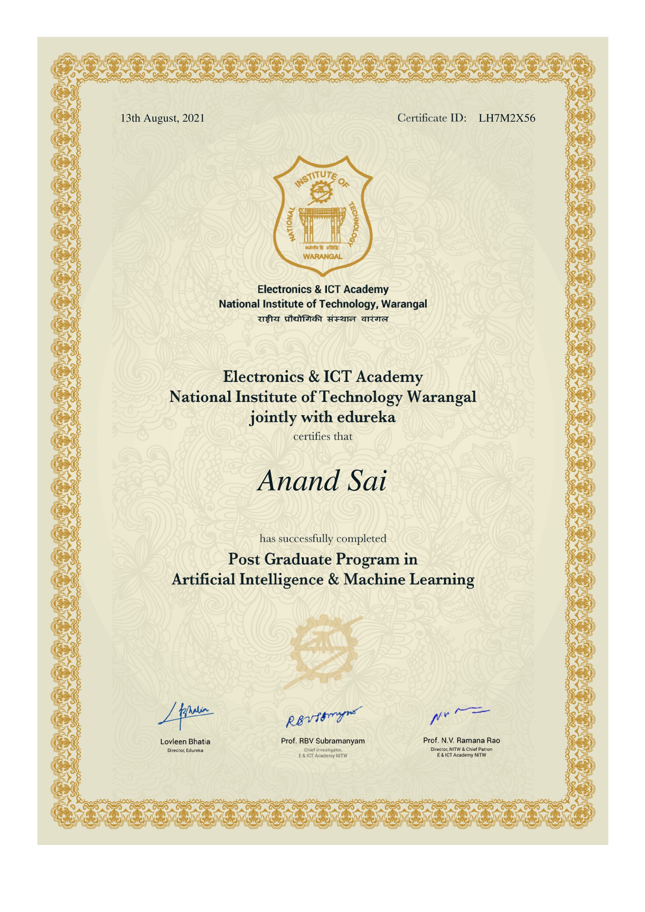 certificate!