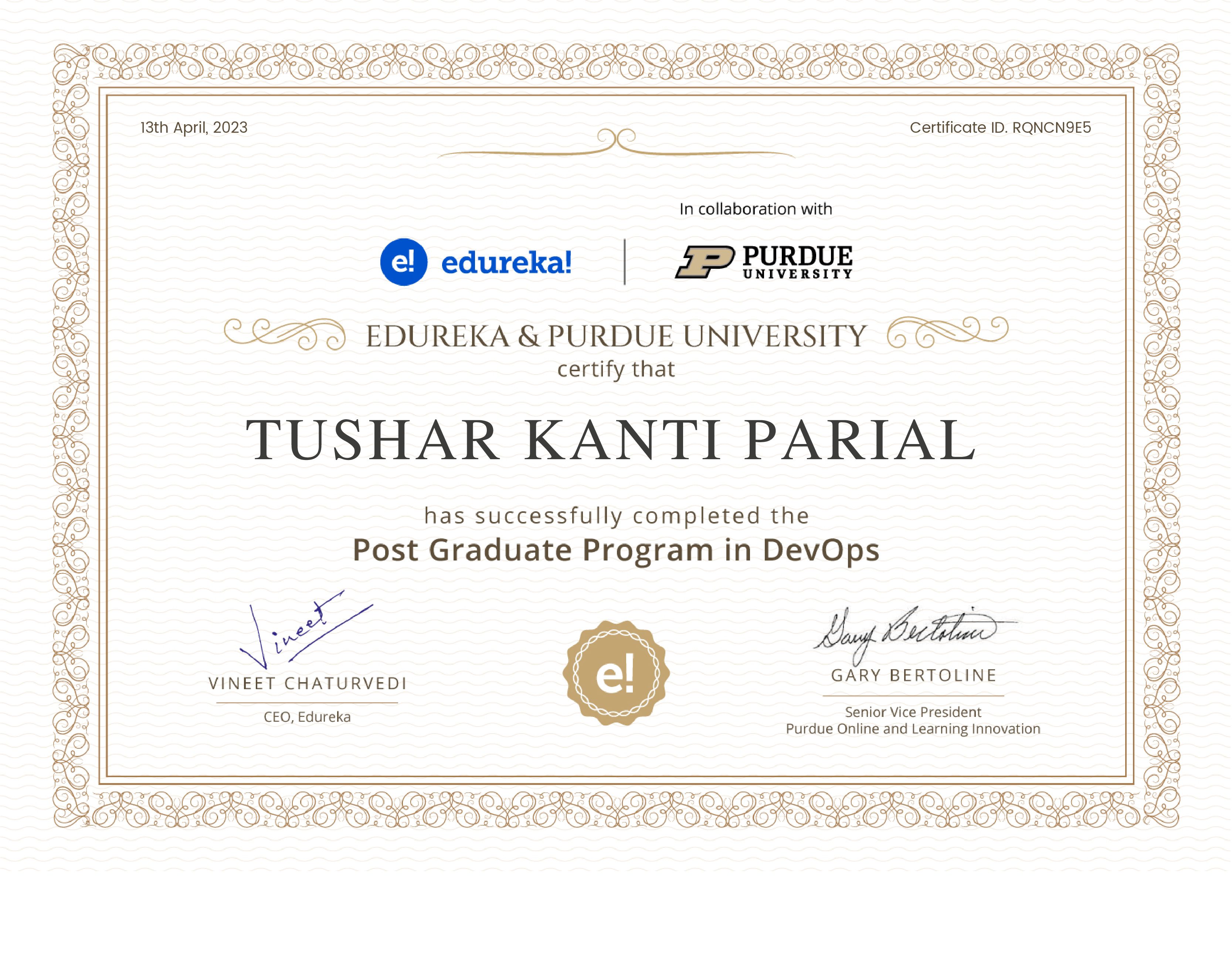 certificate!