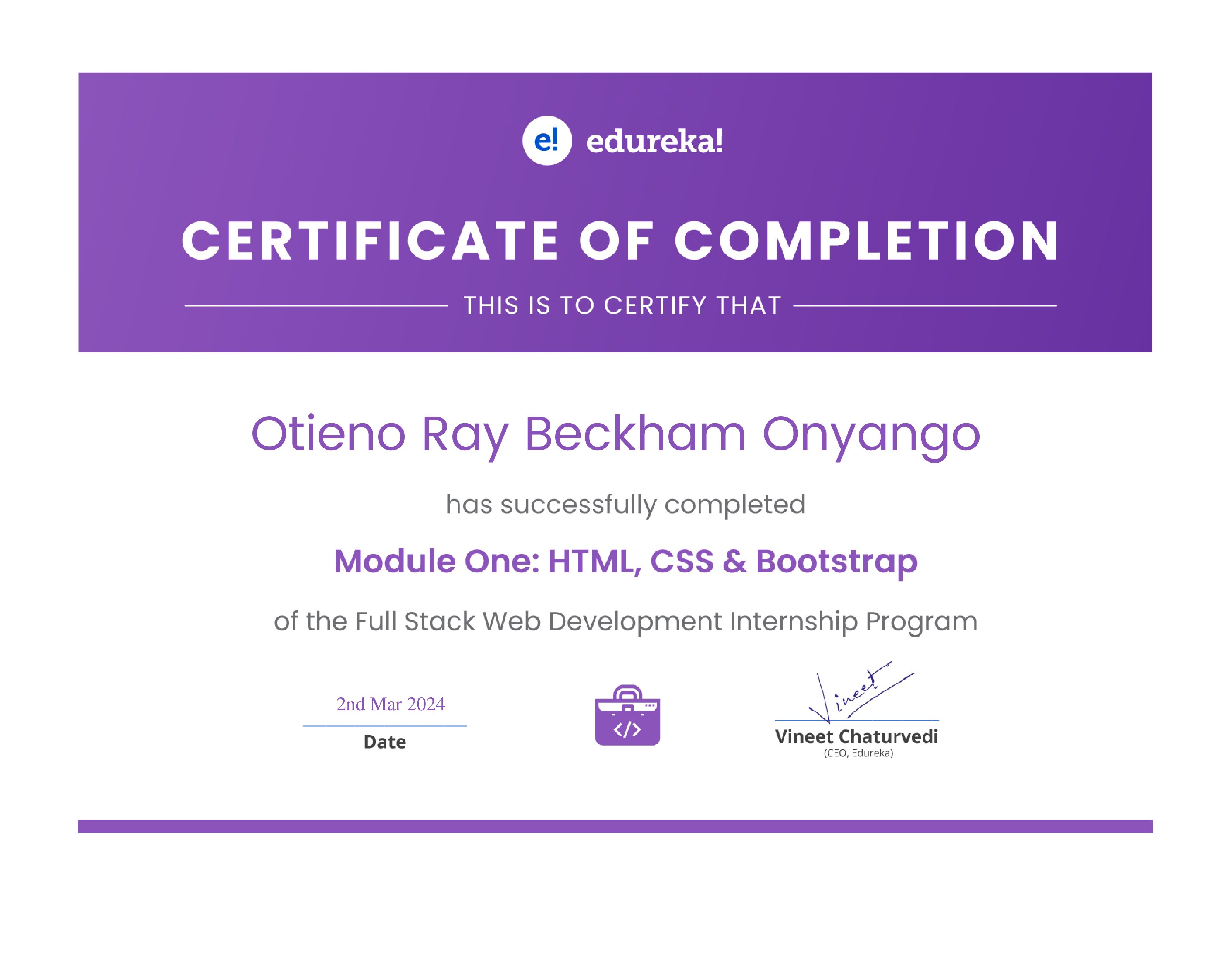 certificate!