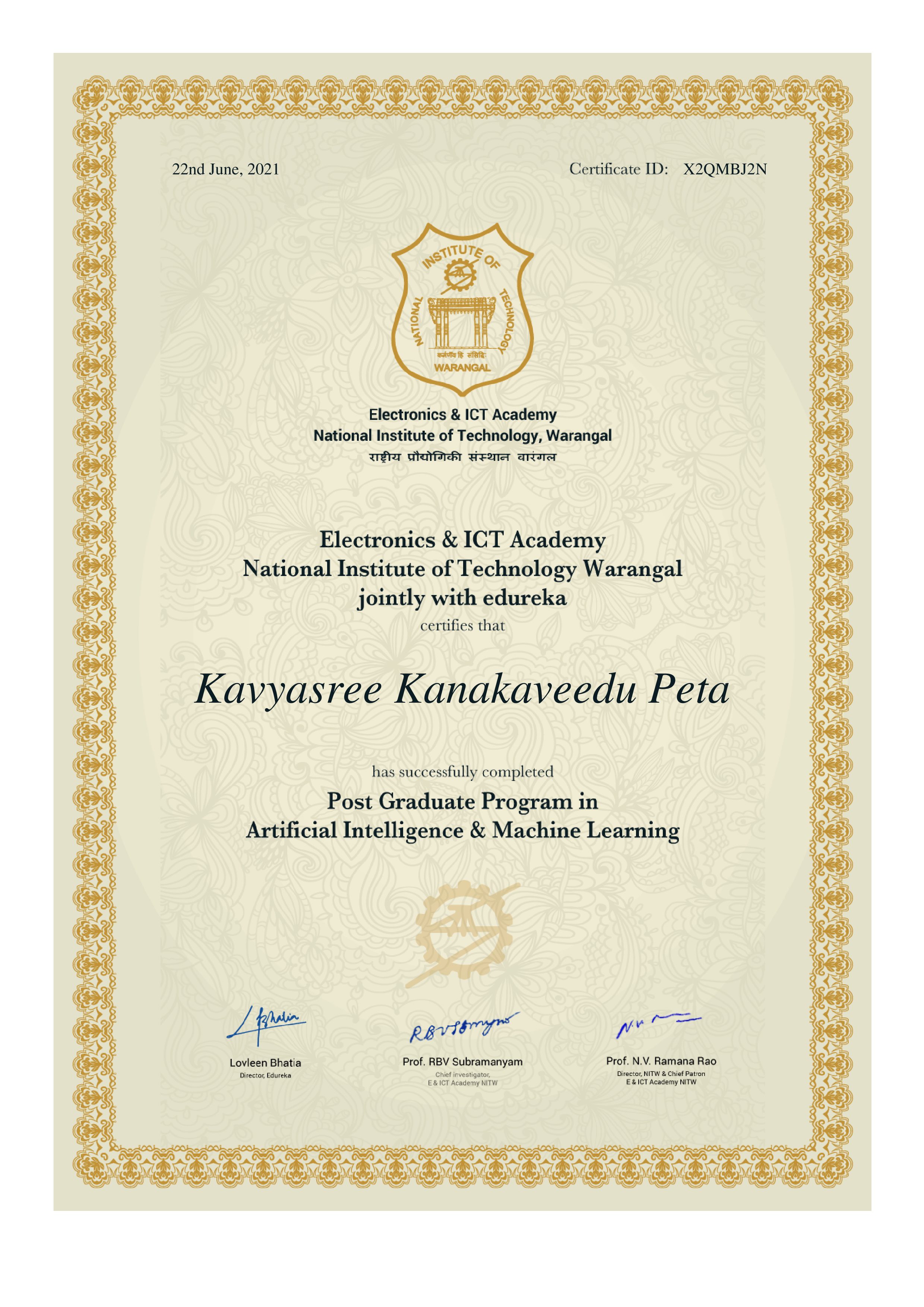 certificate!