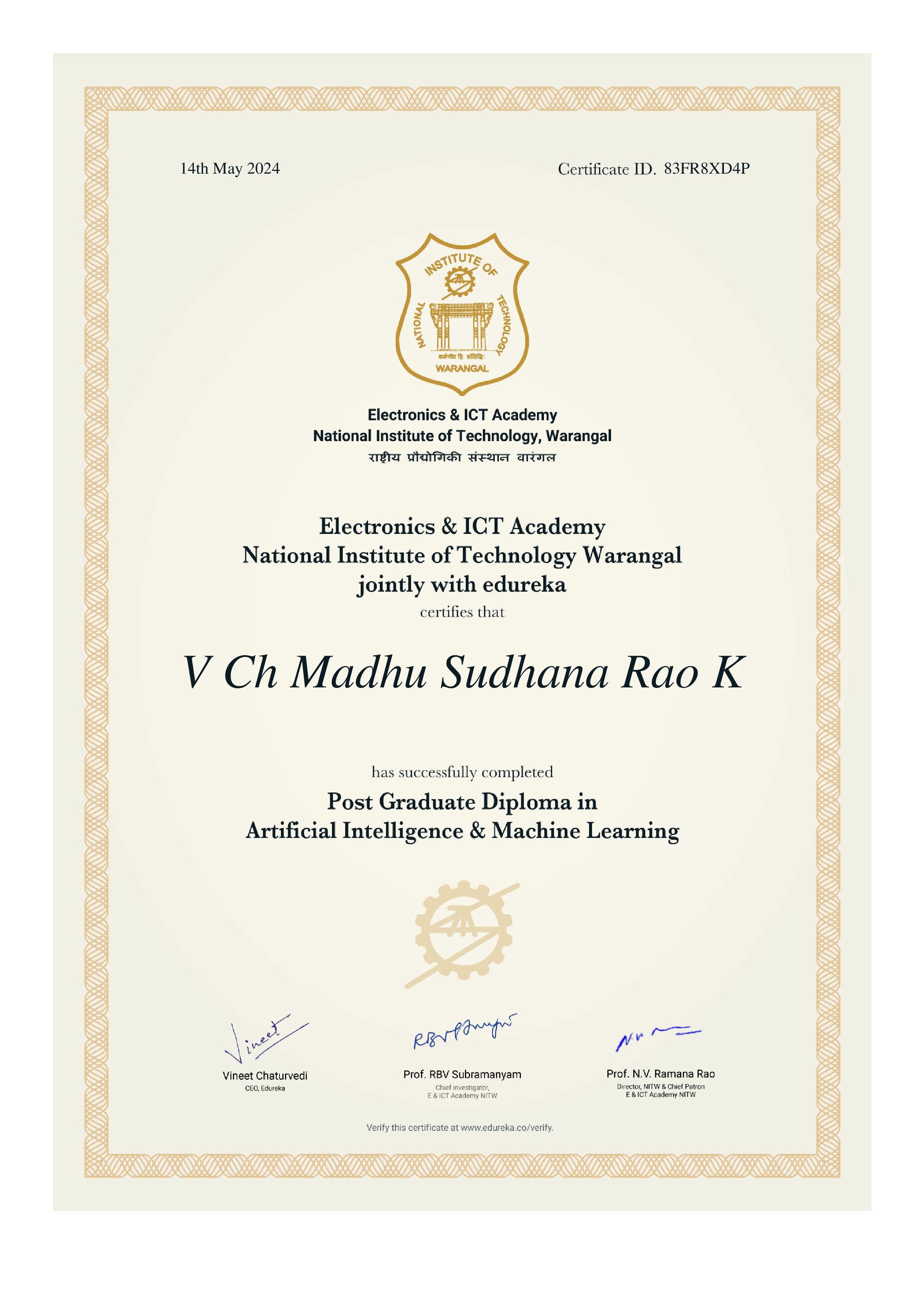 certificate!