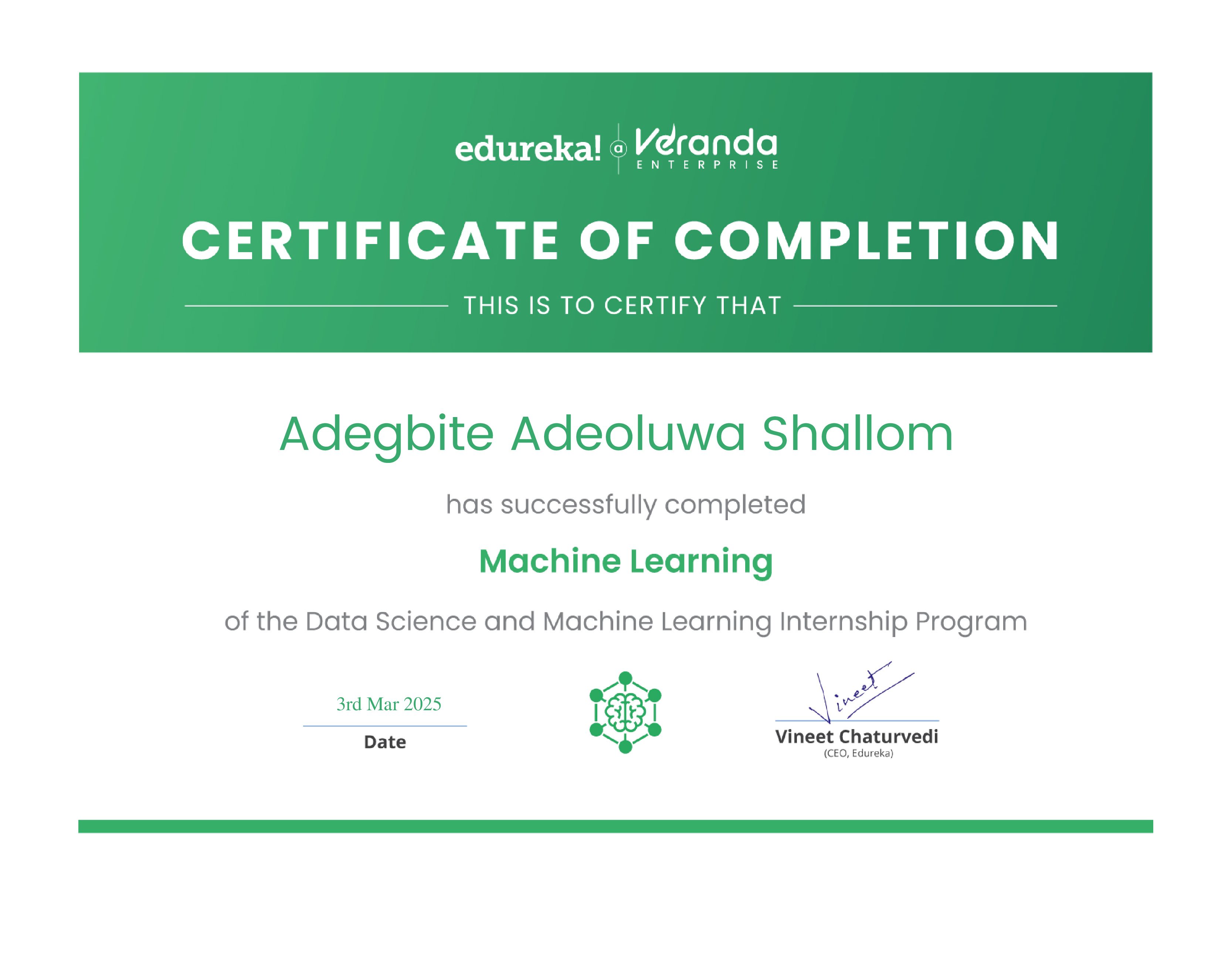 certificate!