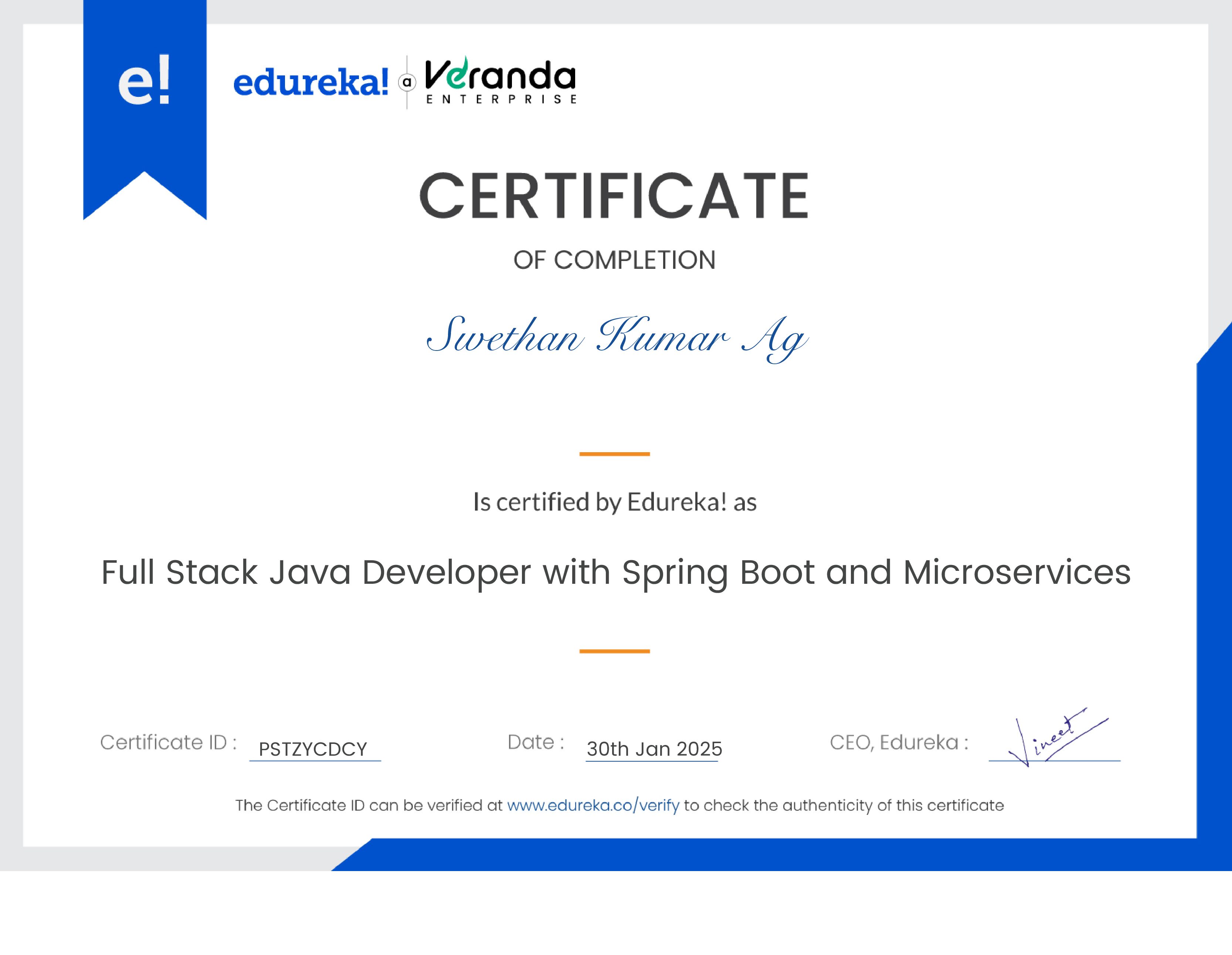 certificate!