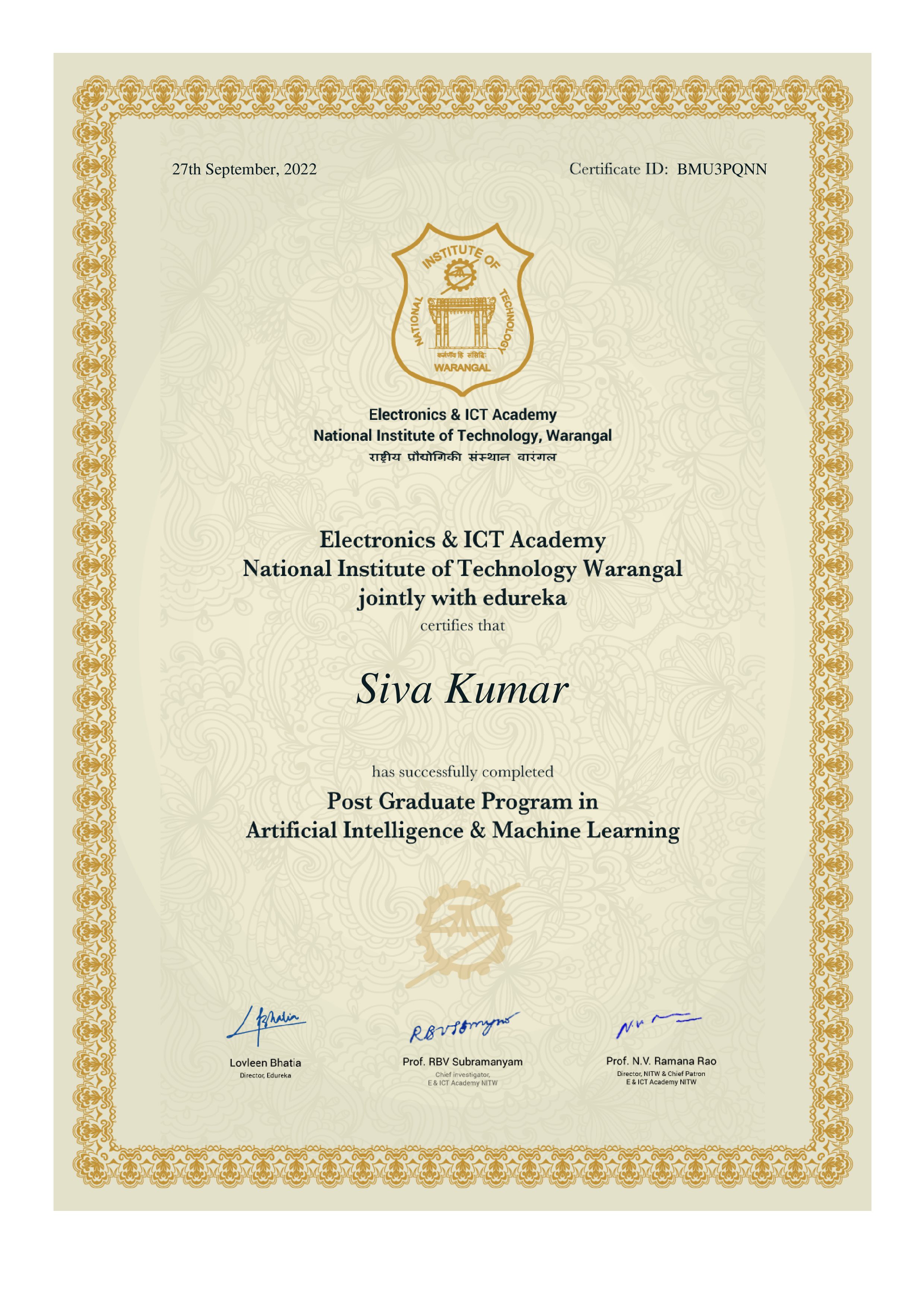 certificate!