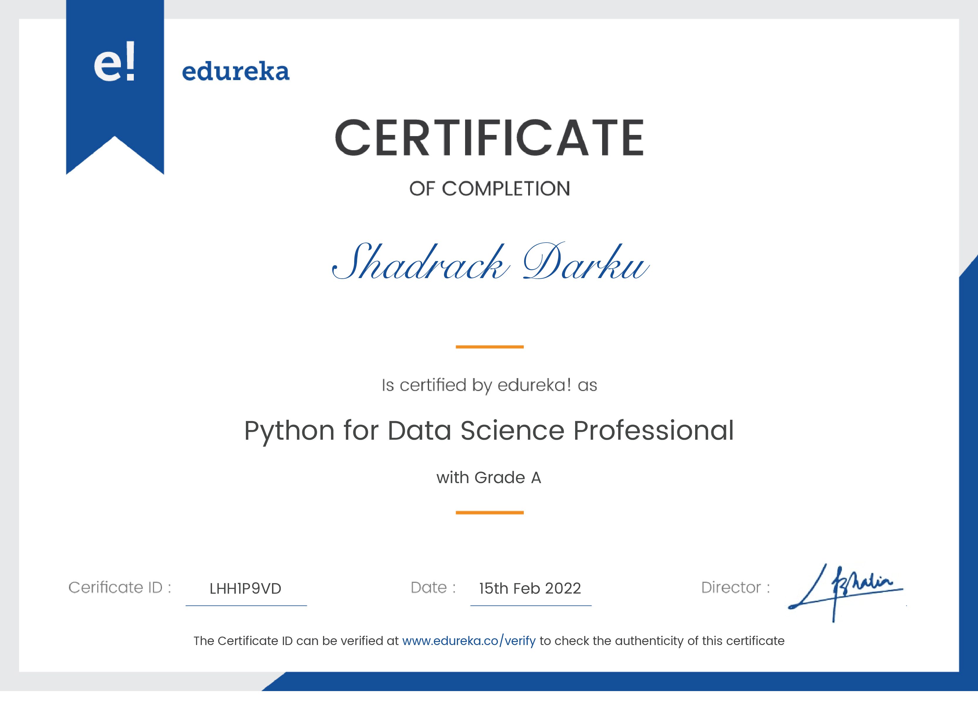 certificate!