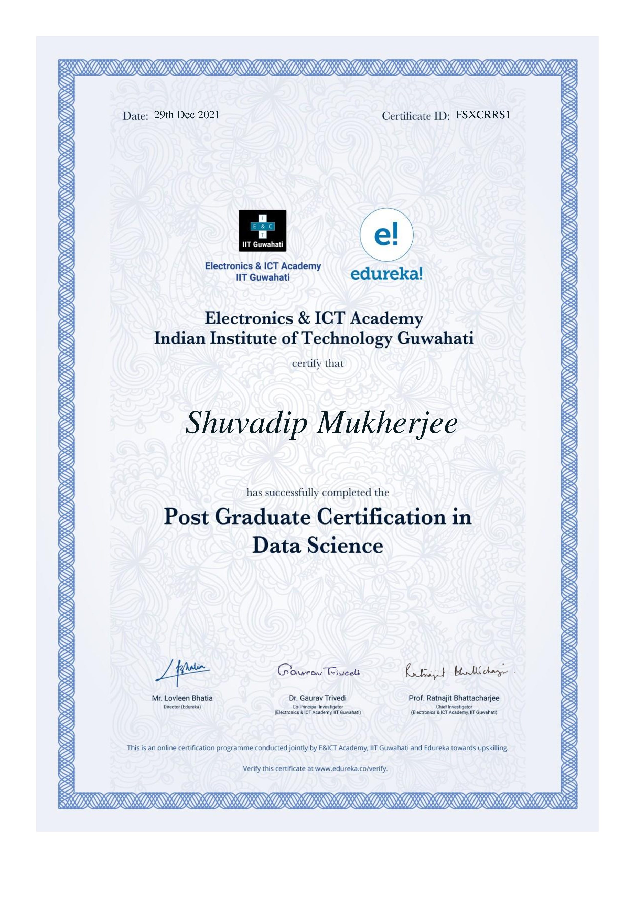 certificate!