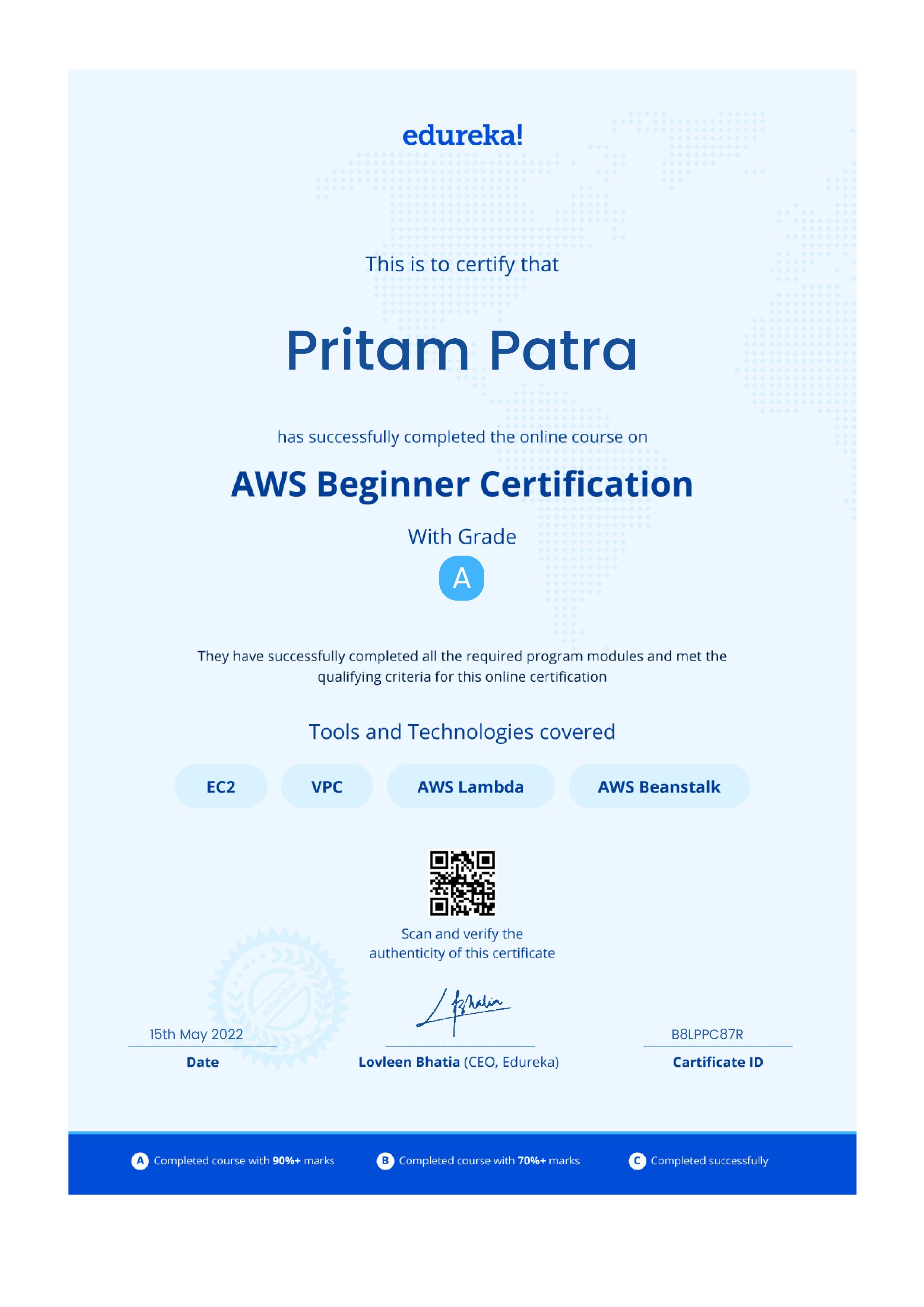 certificate!