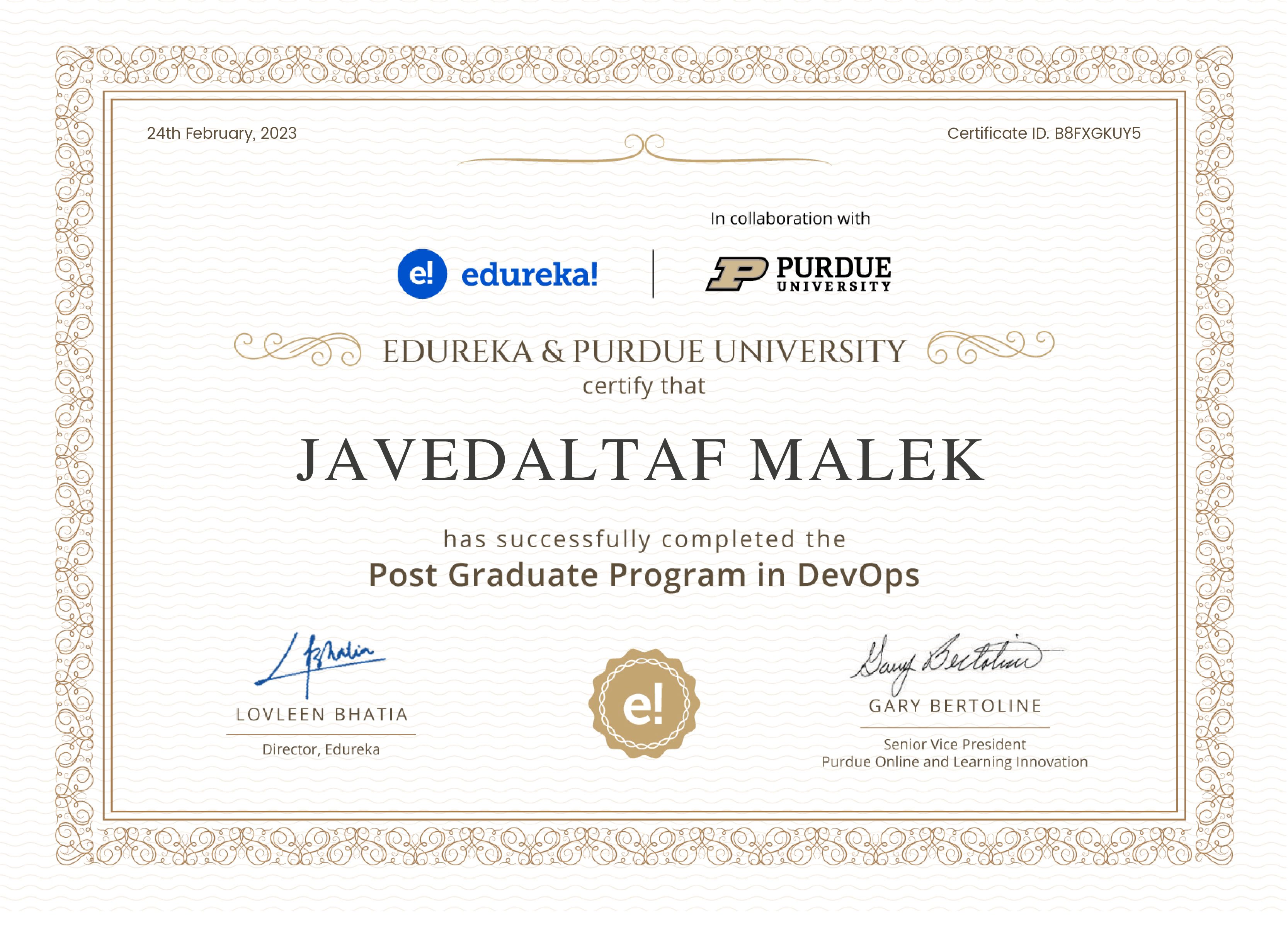 certificate!