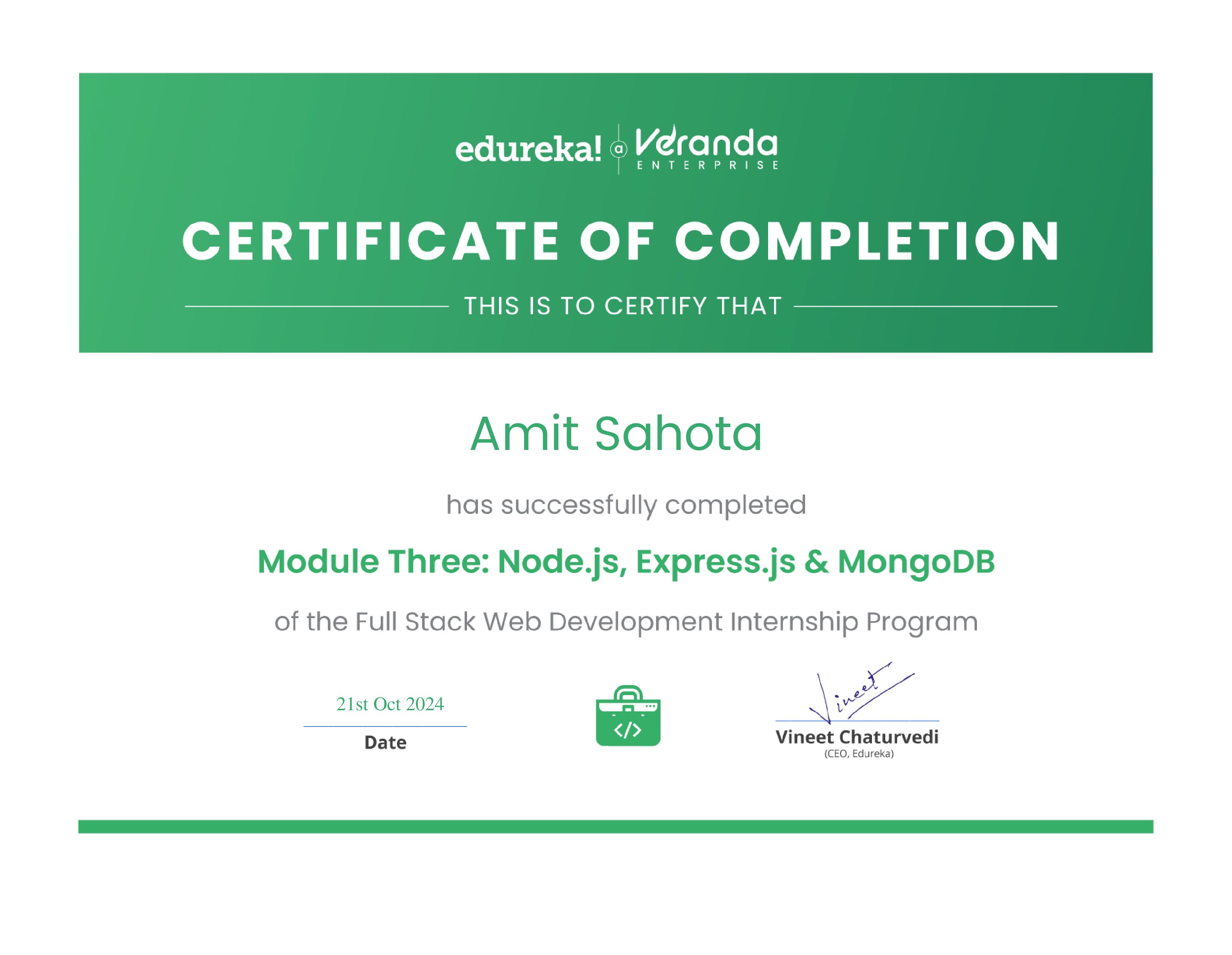 certificate!