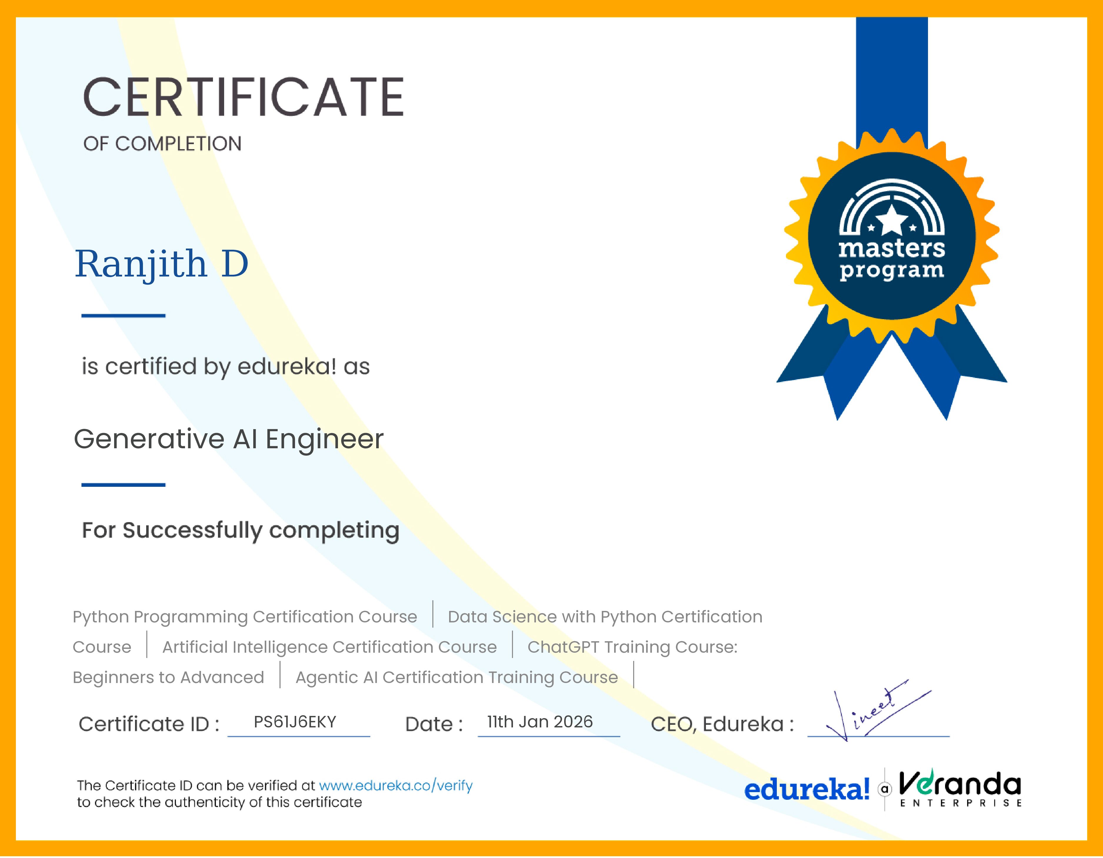 certificate!