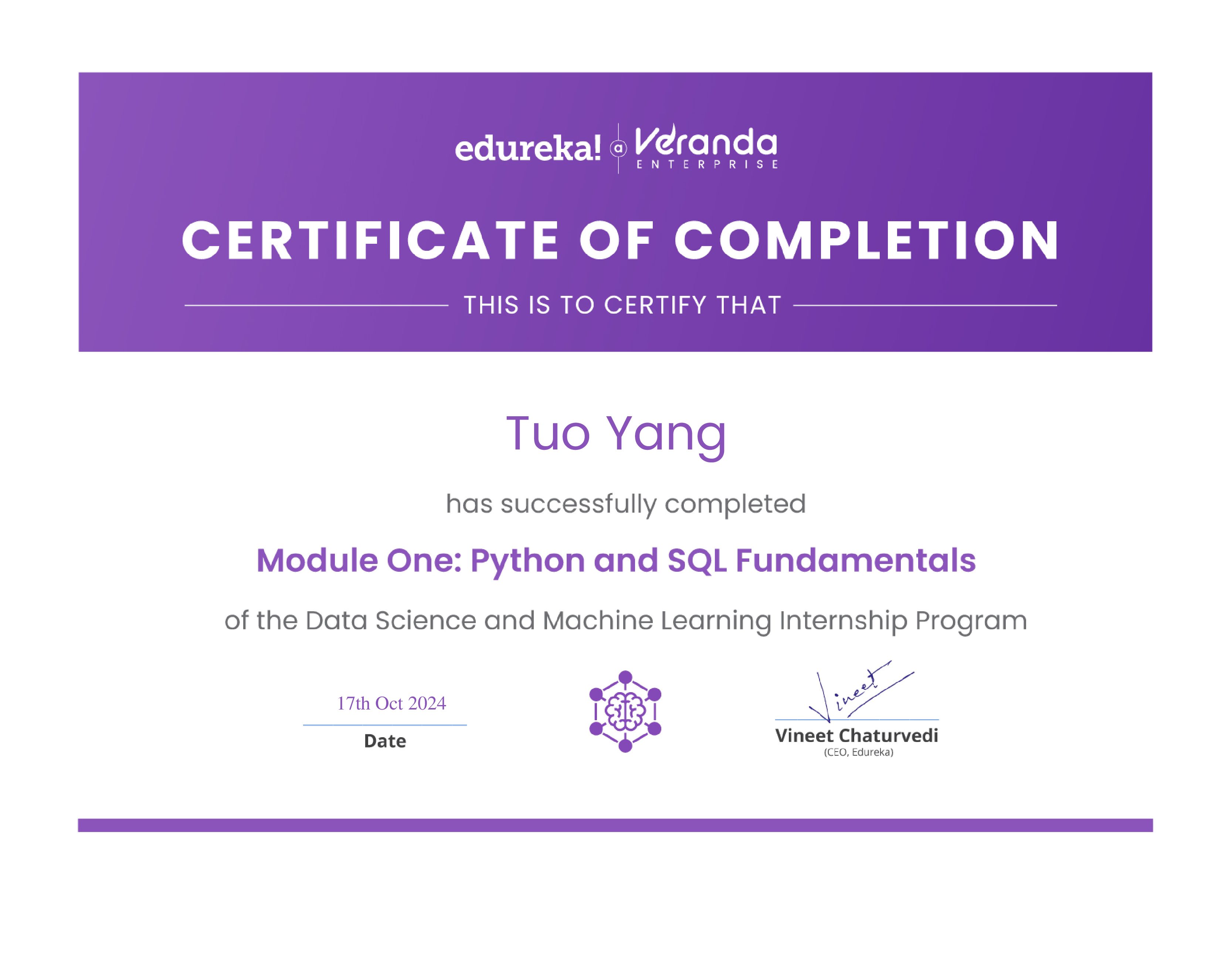 certificate!