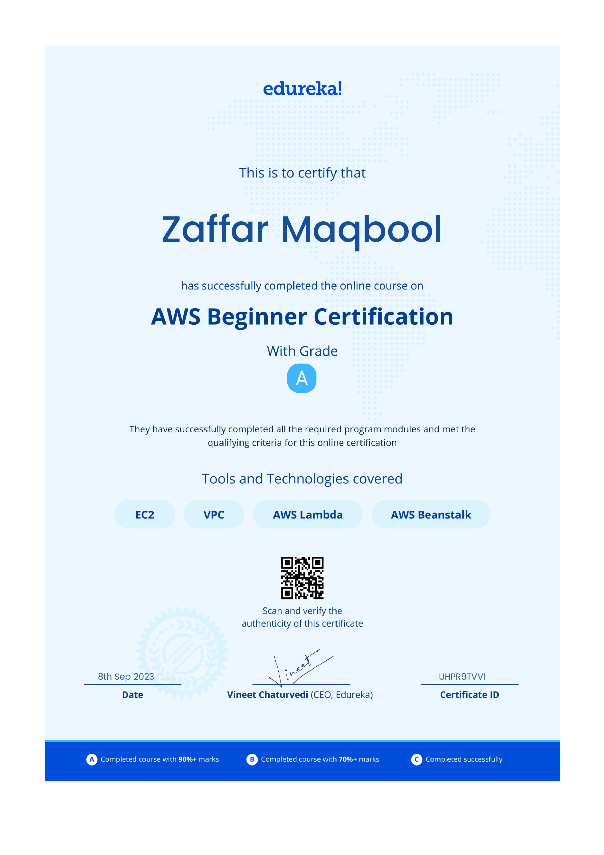 certificate!