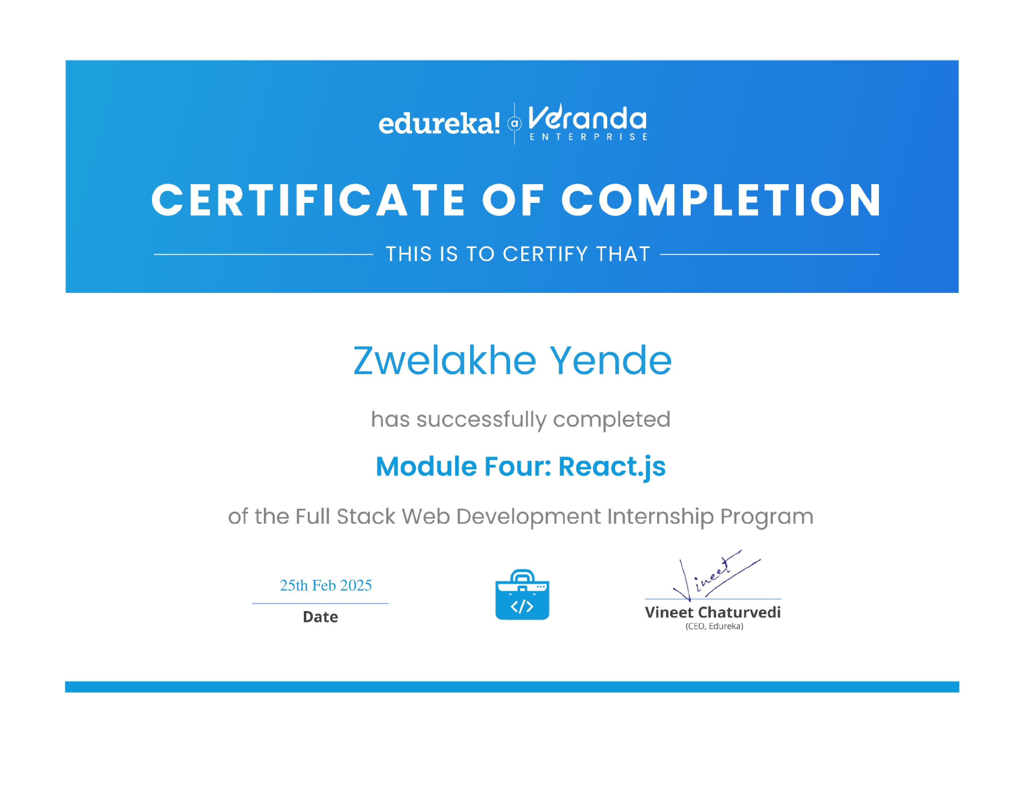 certificate!