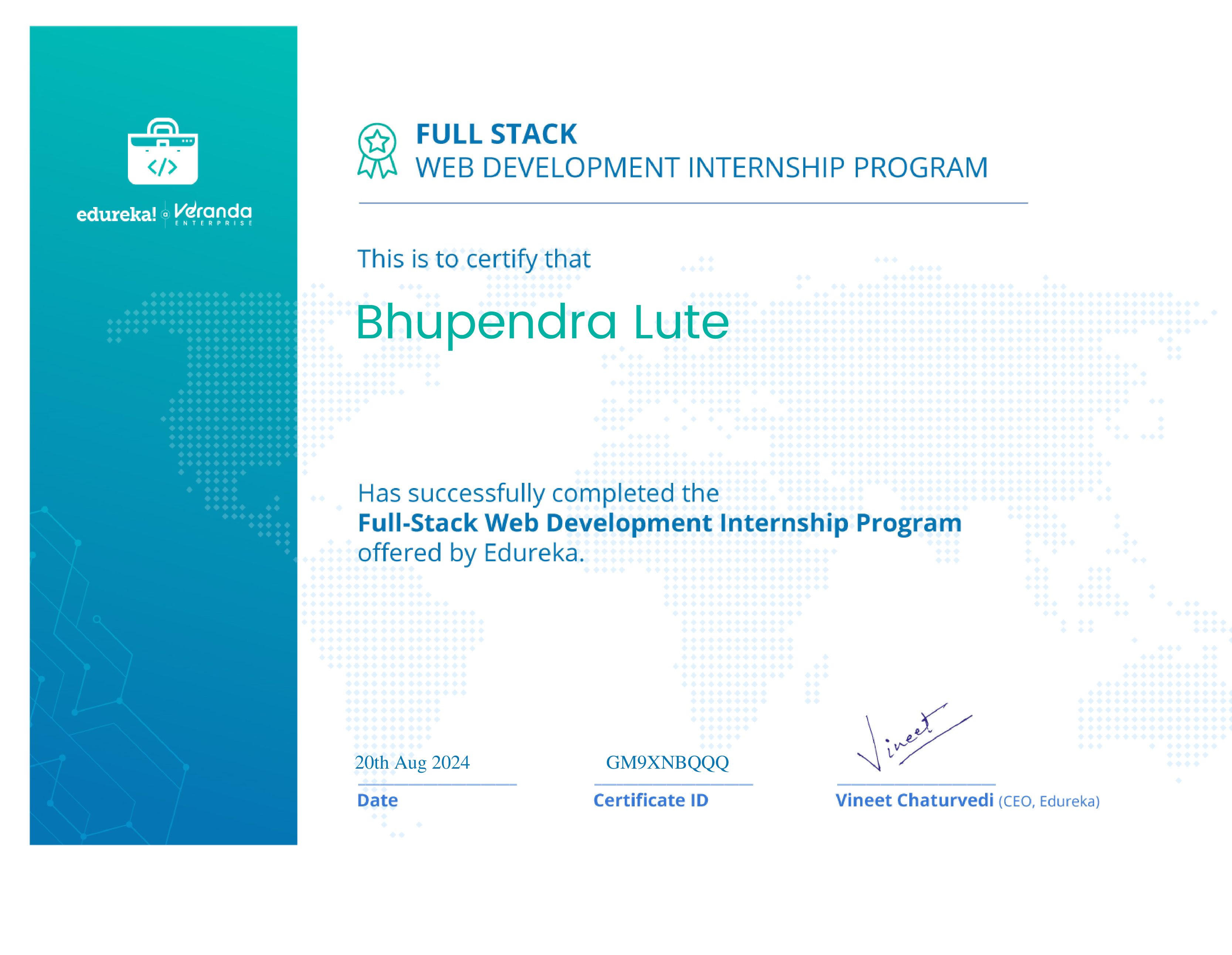 certificate!
