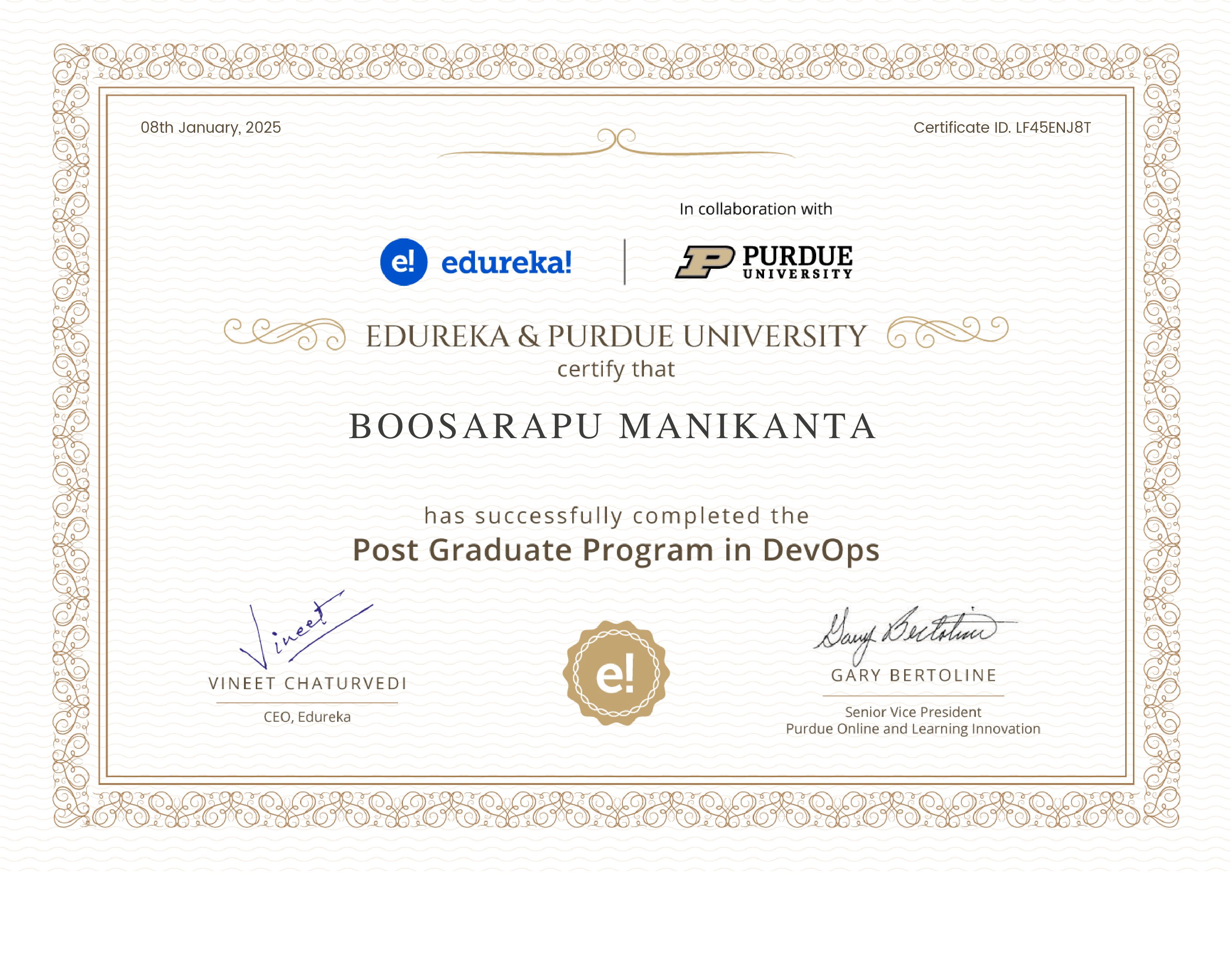 certificate!