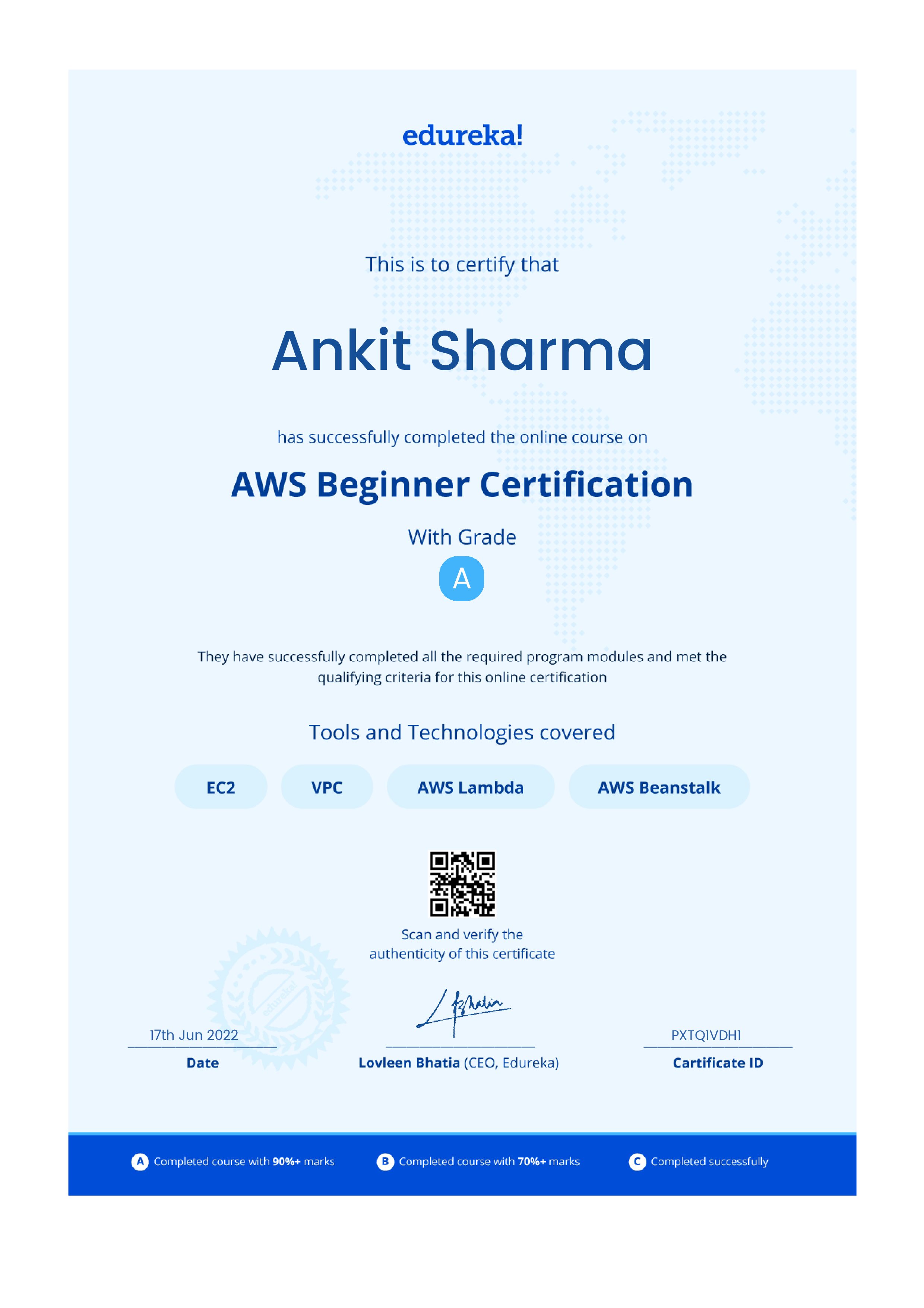 certificate!