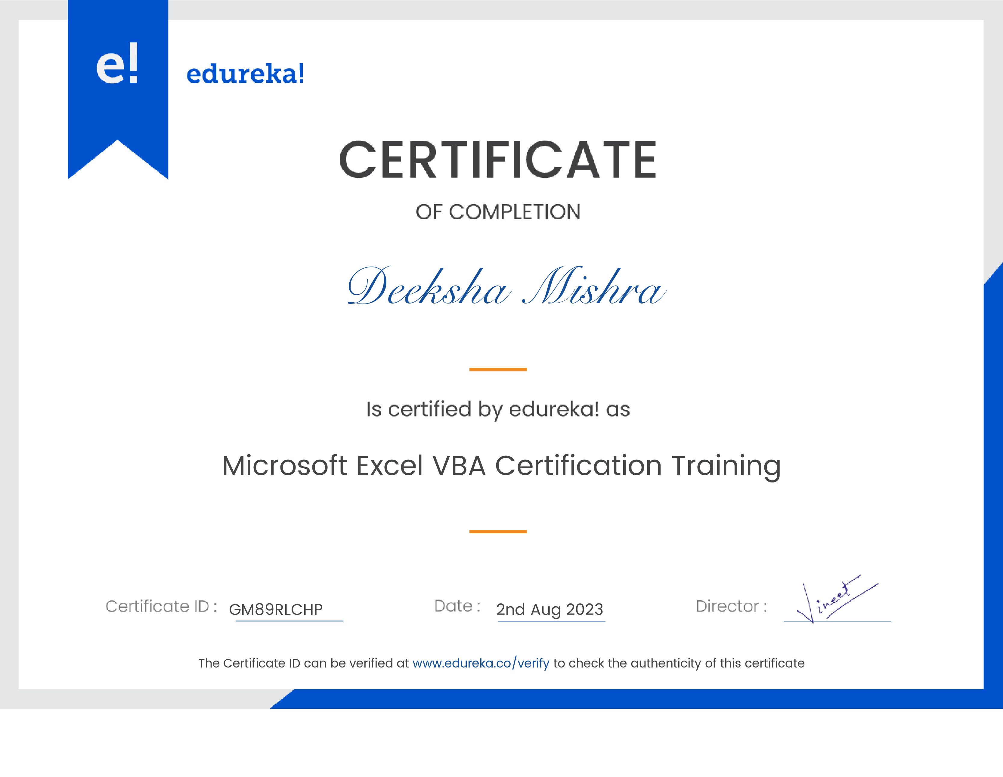 certificate!