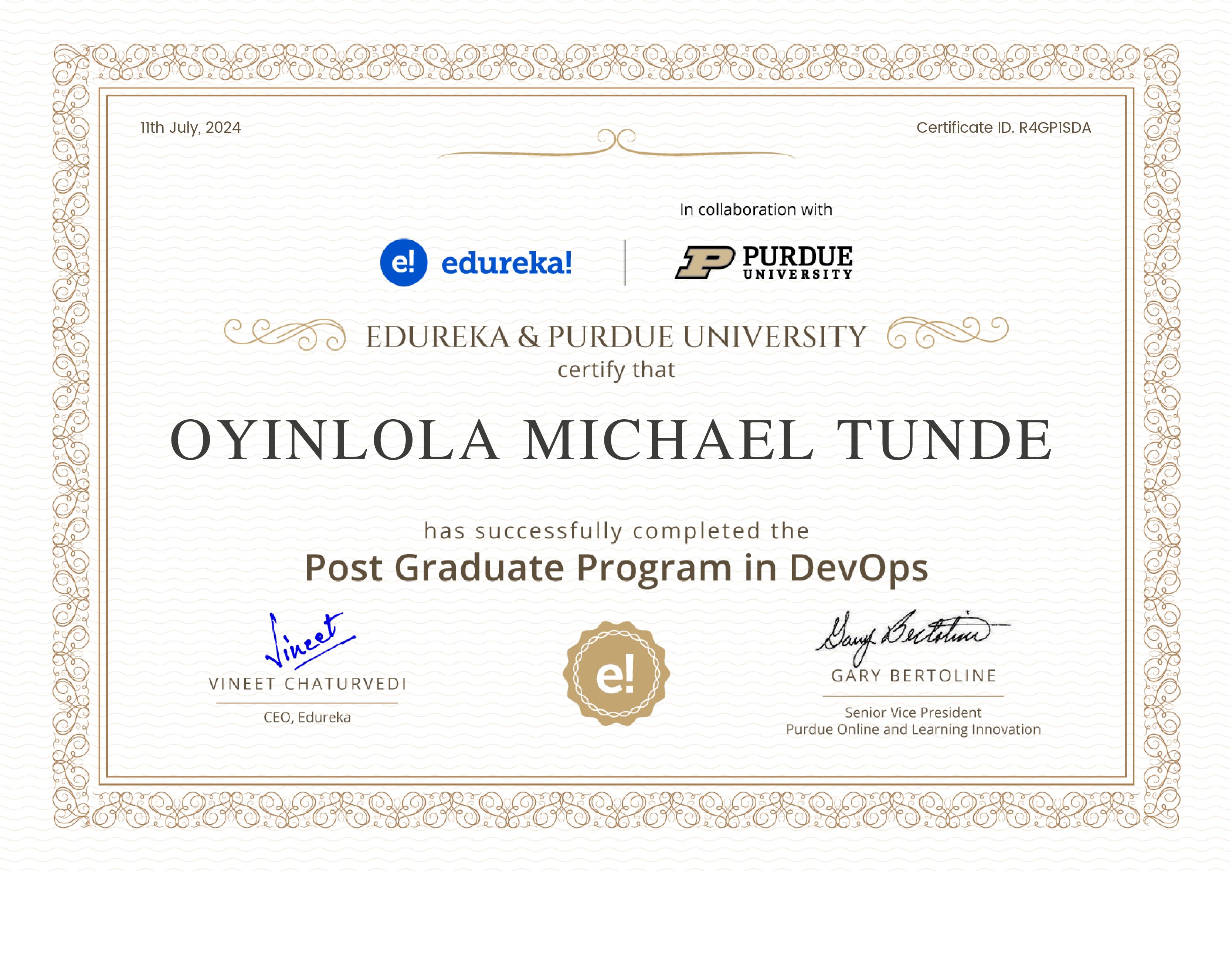 certificate!