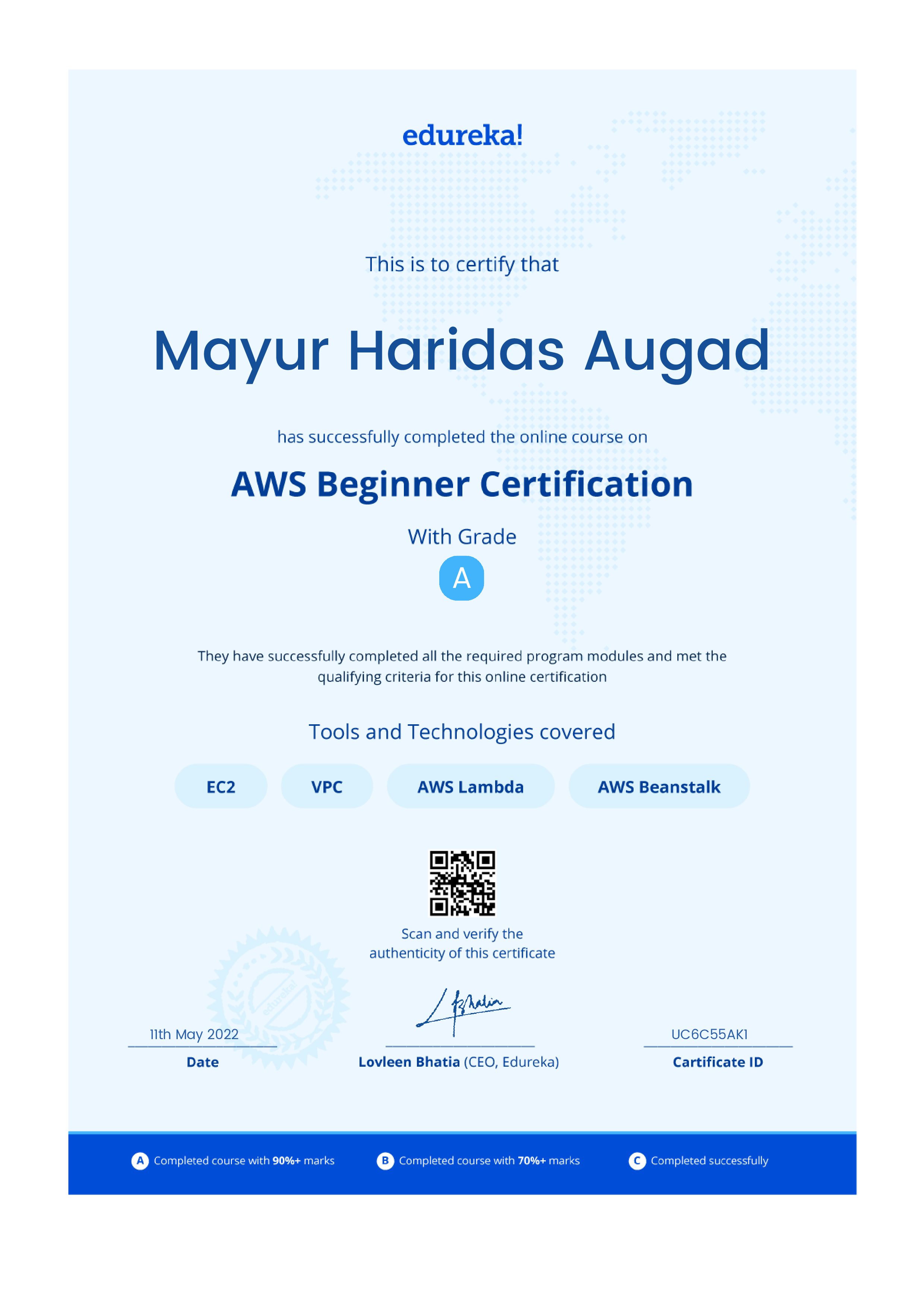 certificate!