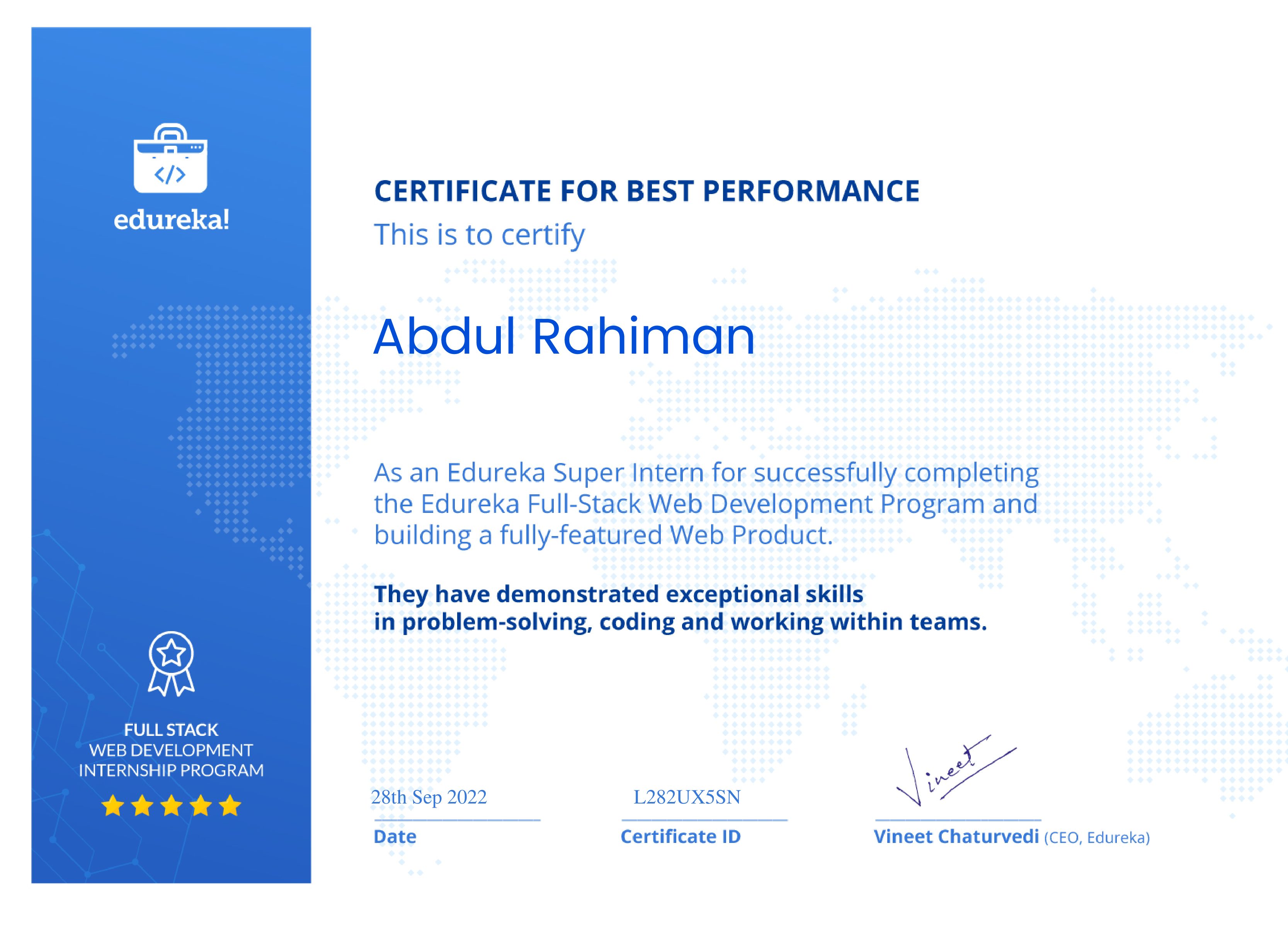 certificate!