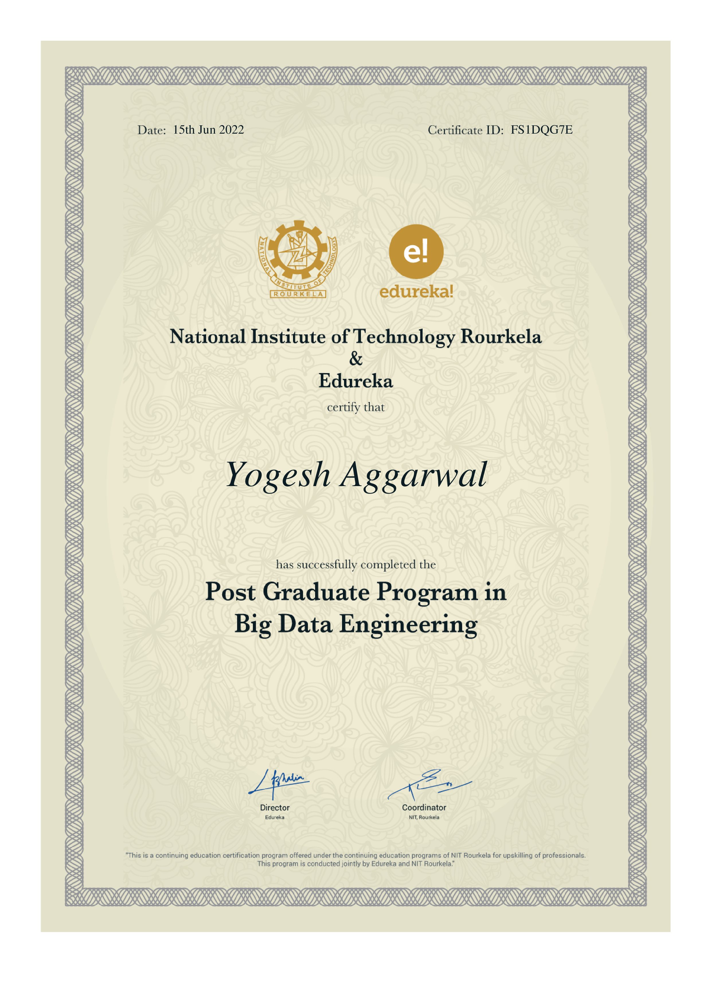 certificate!