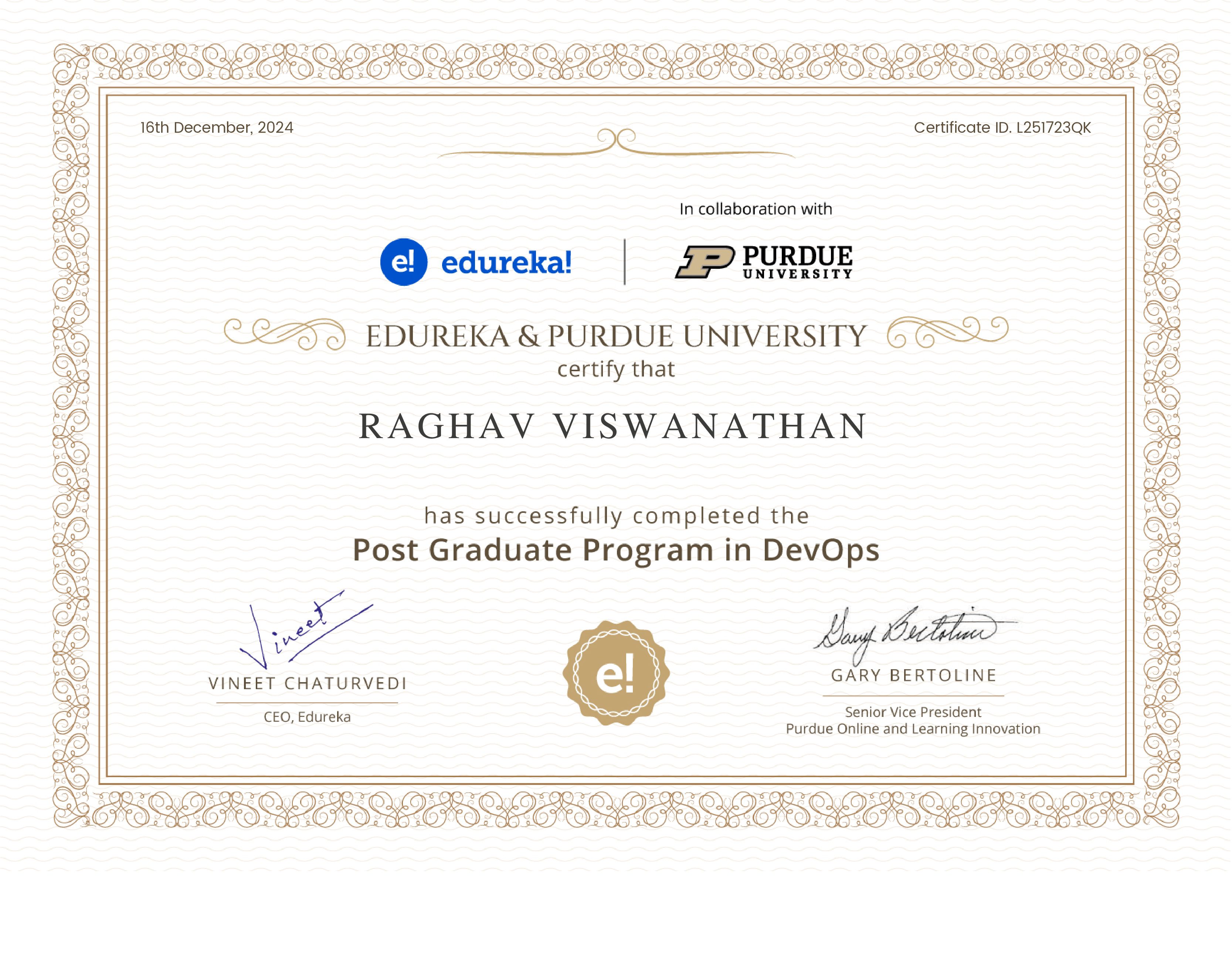 certificate!