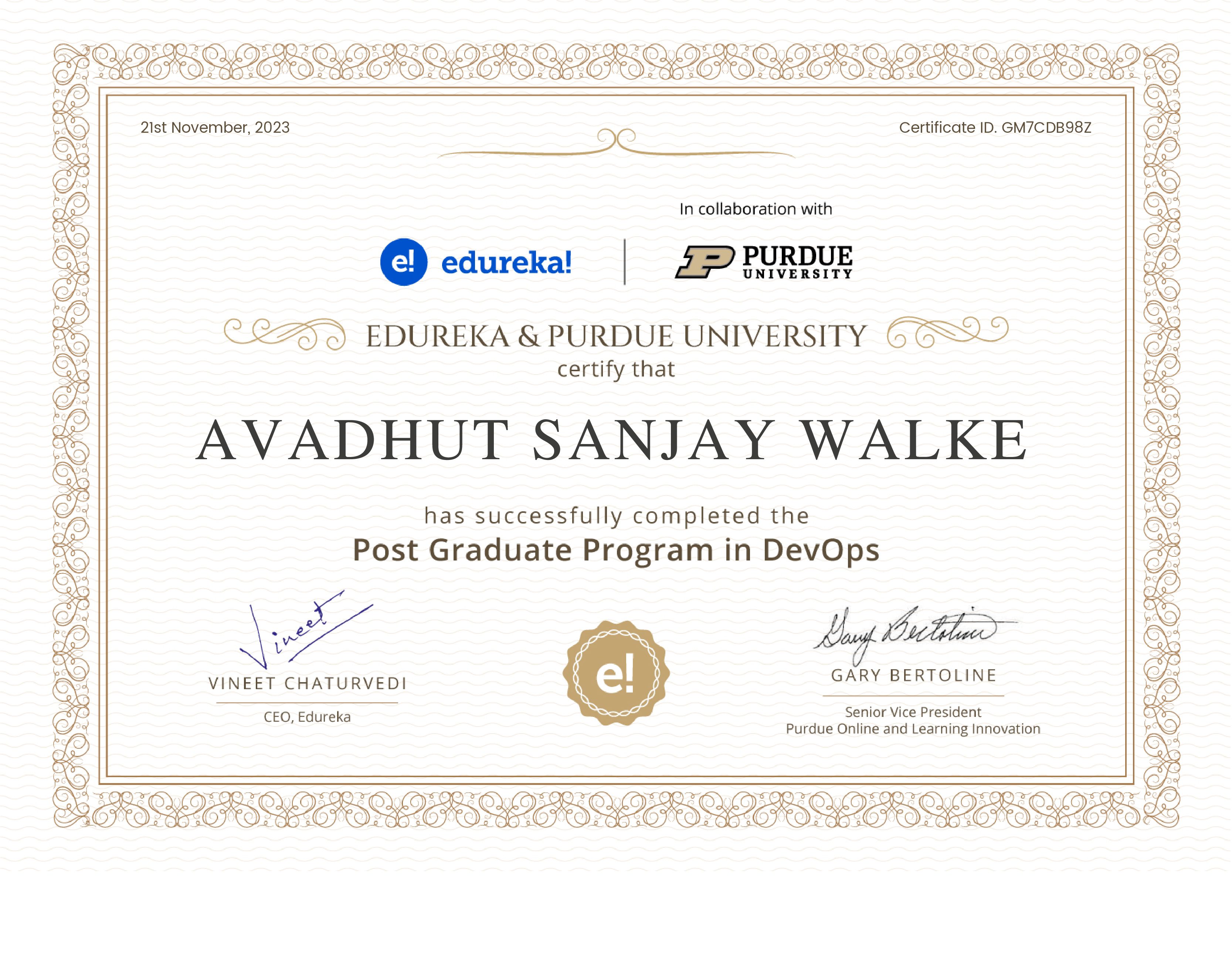certificate!