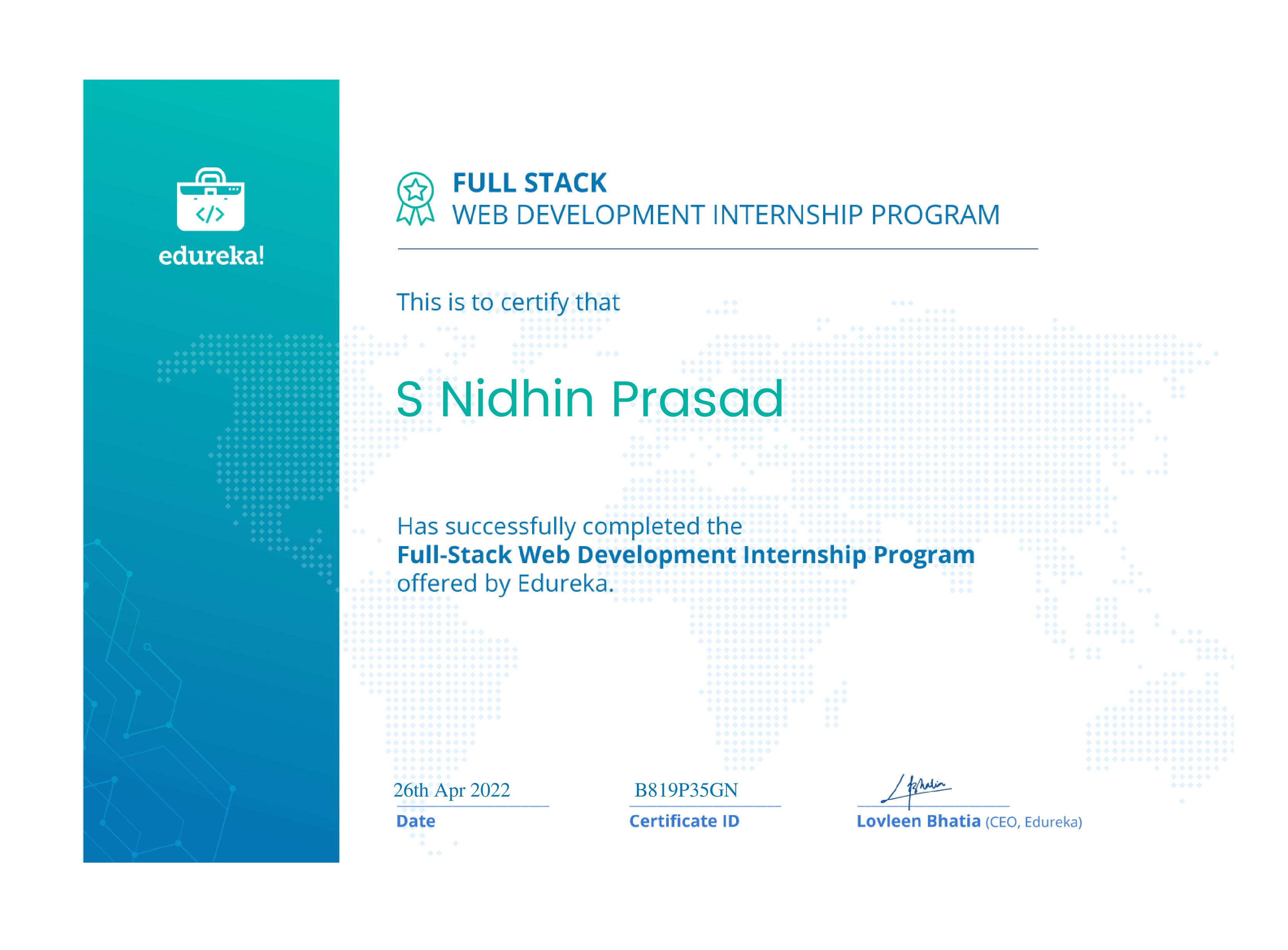 certificate!