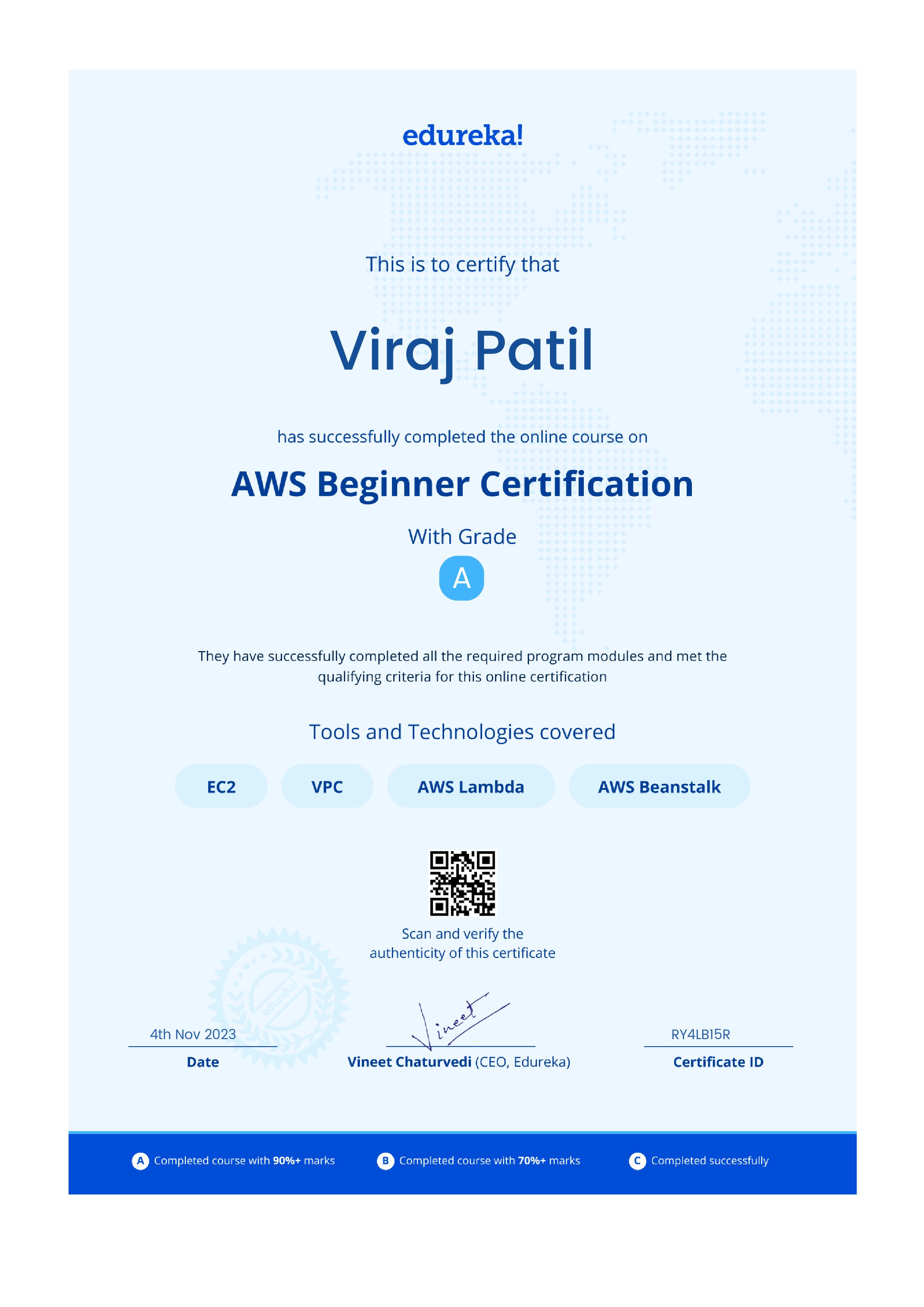 certificate!