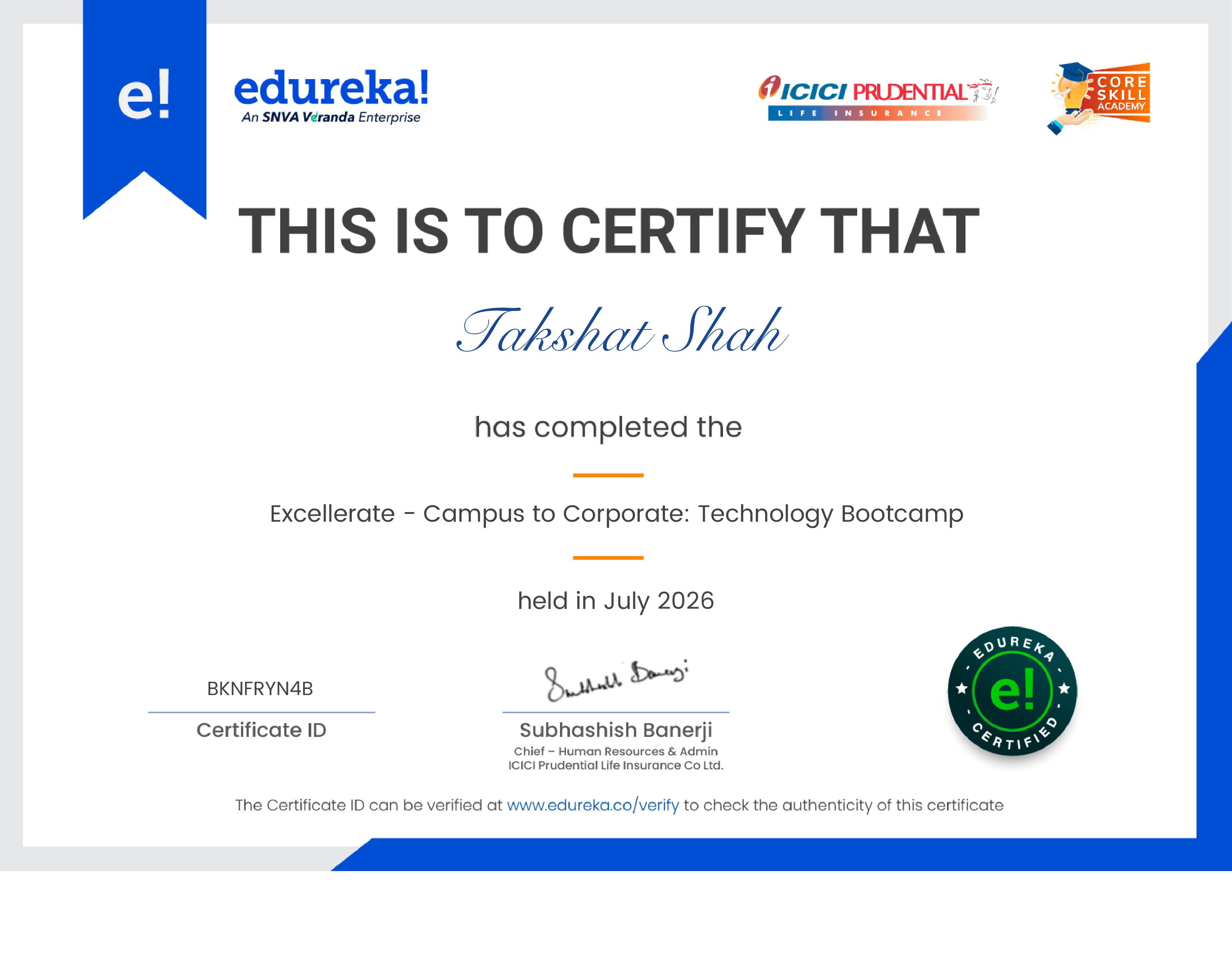 certificate!