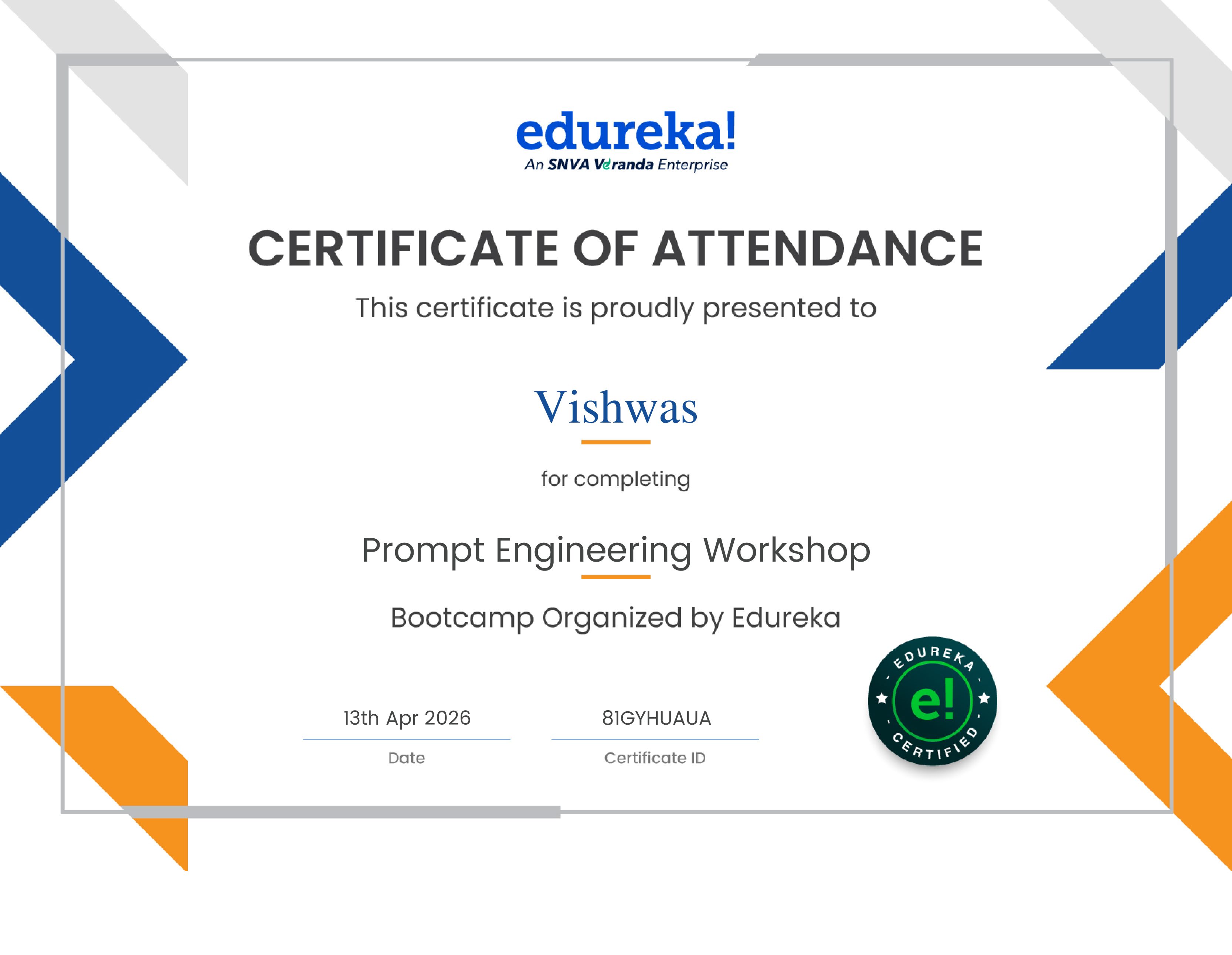 certificate!