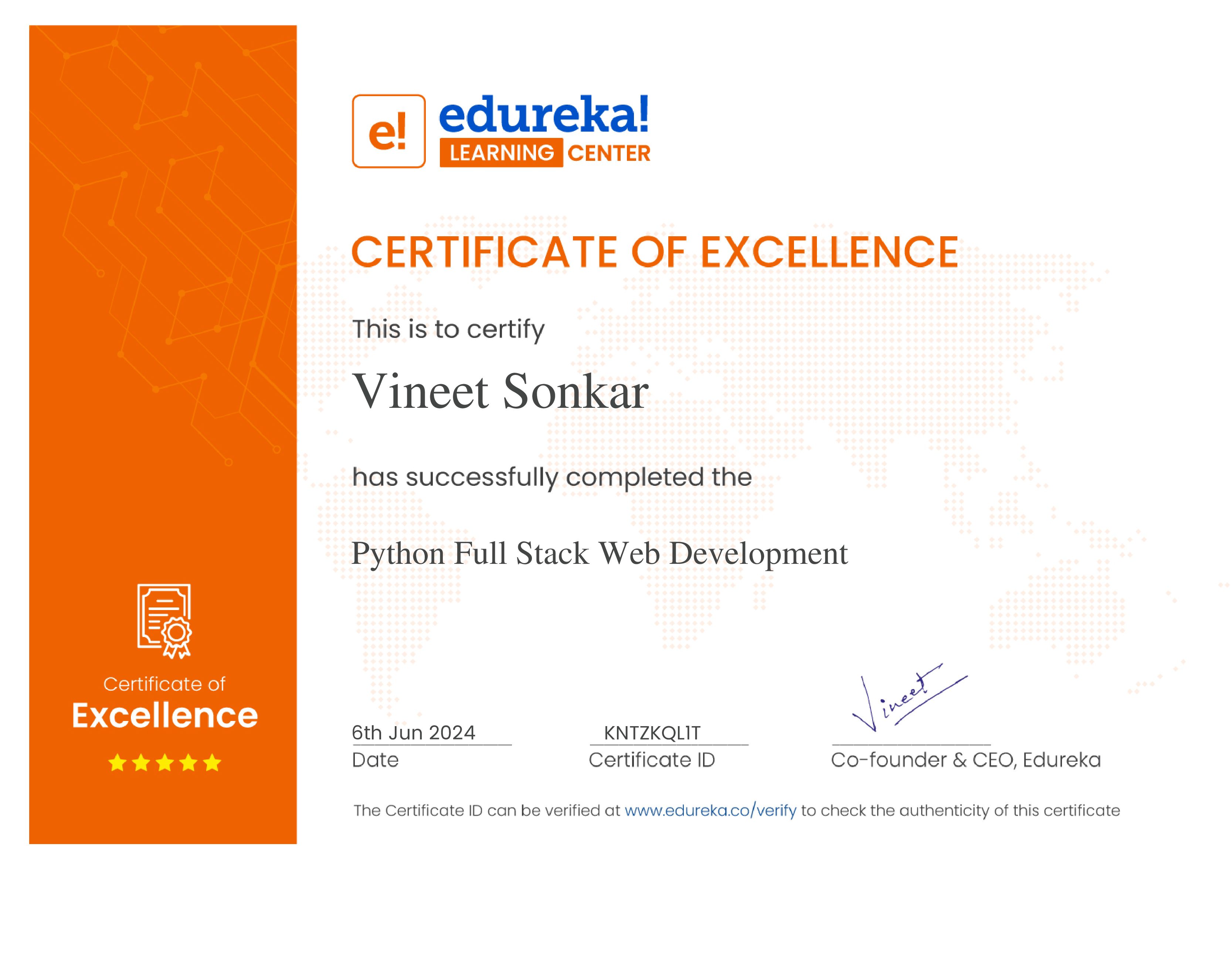 certificate!