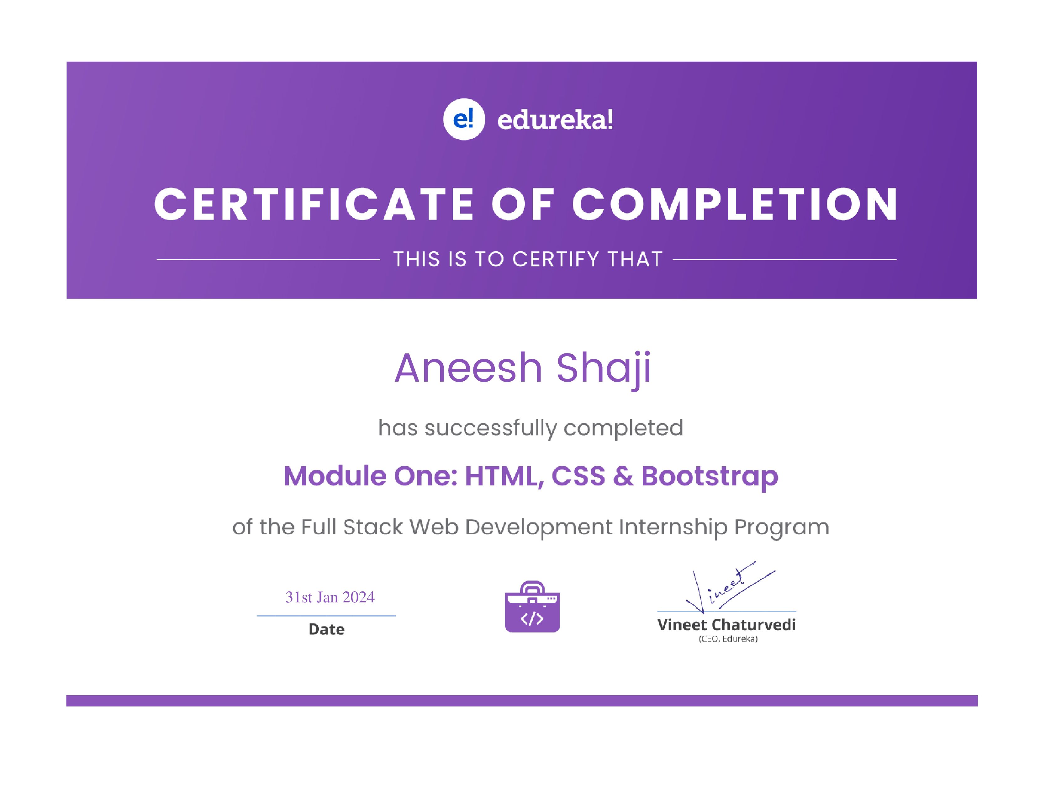 certificate!
