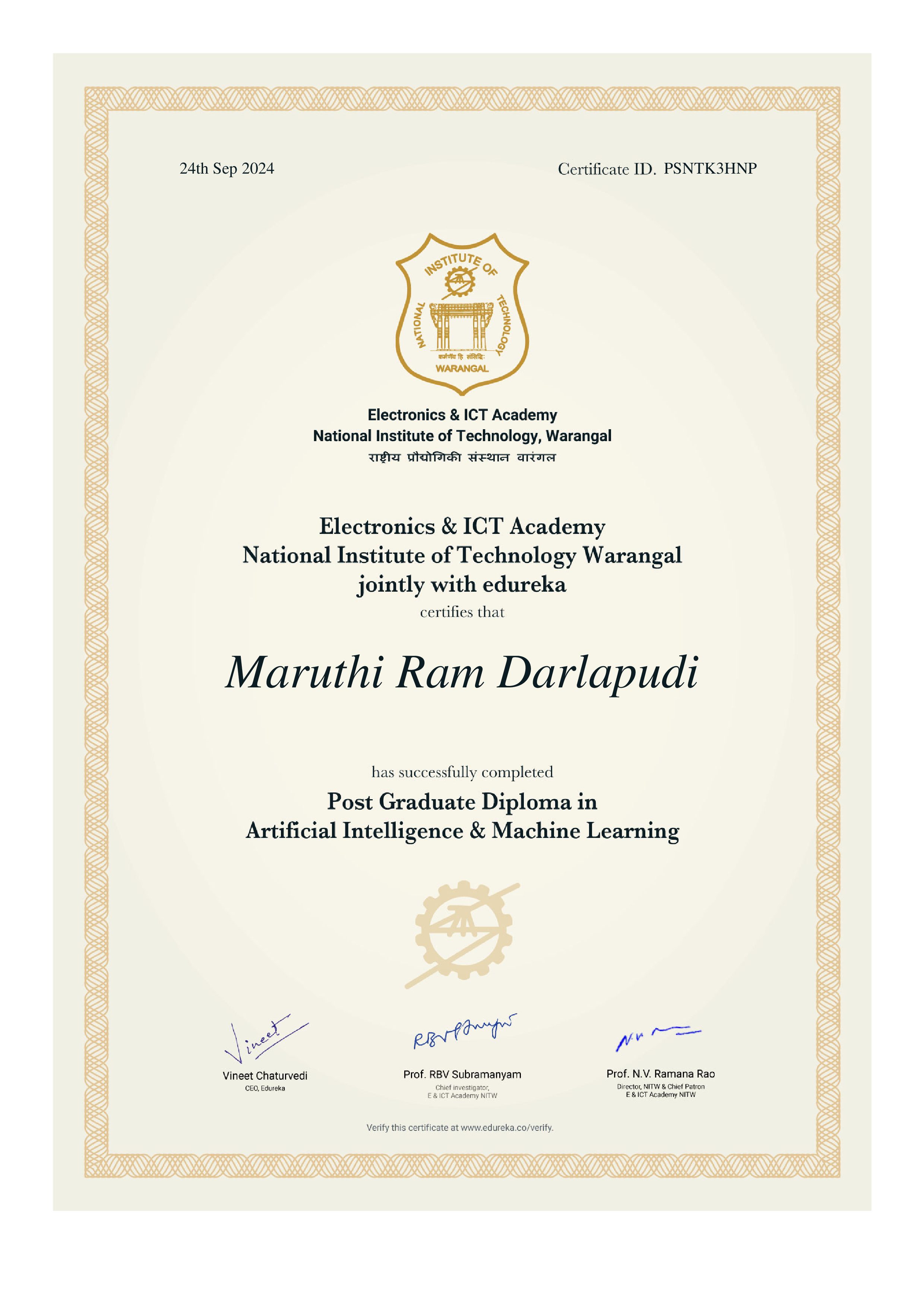 certificate!