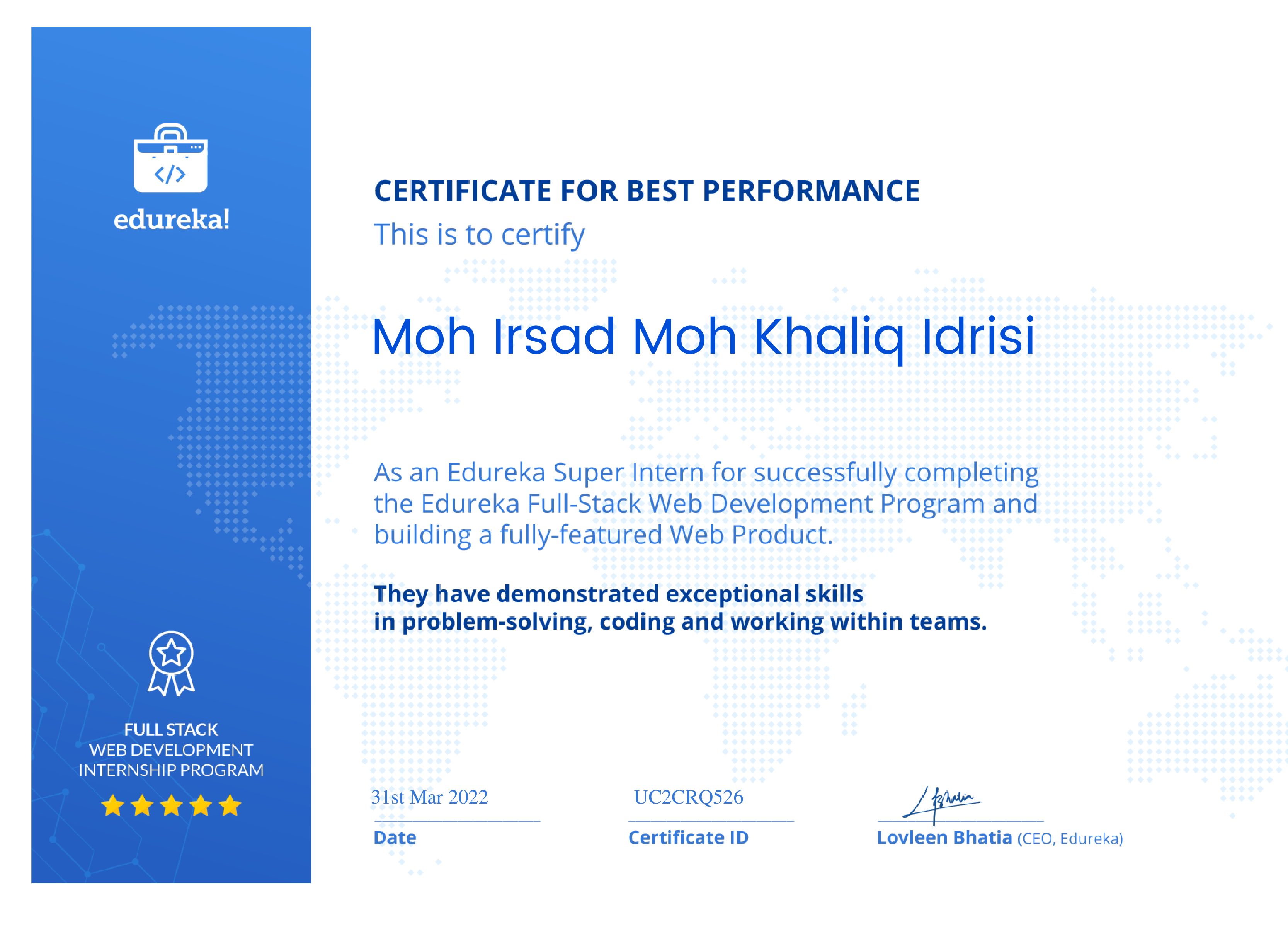 certificate!