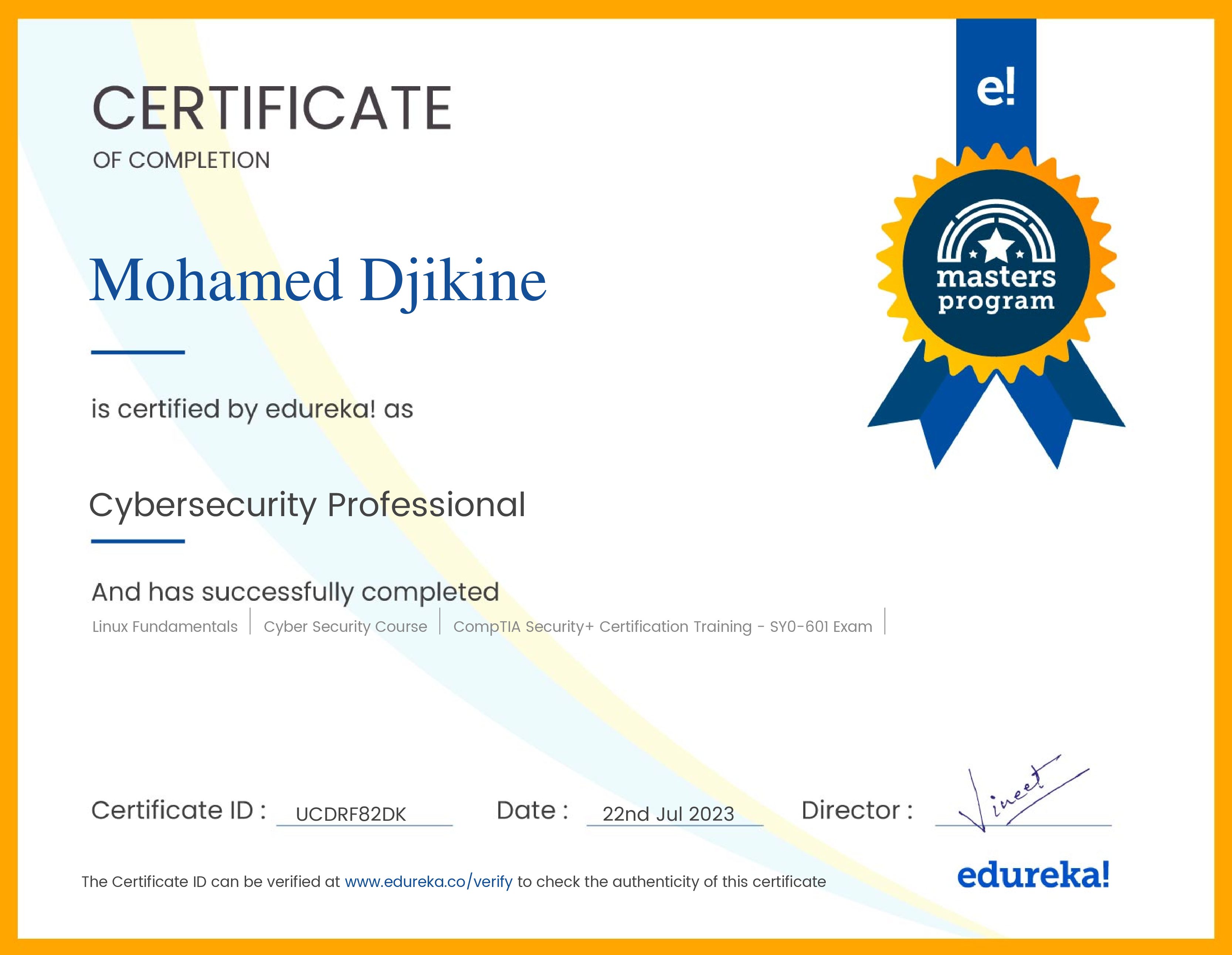 certificate!