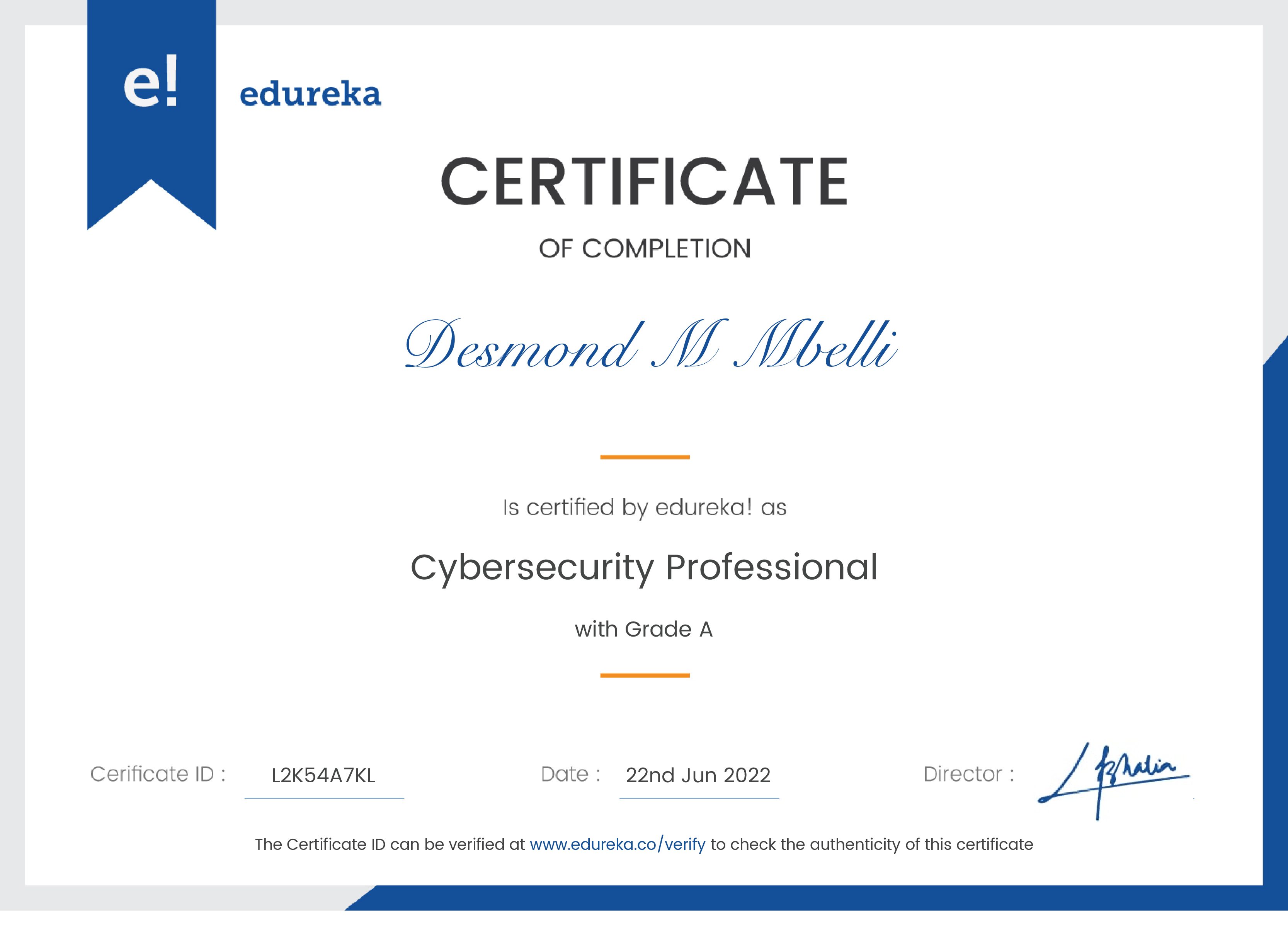 certificate!