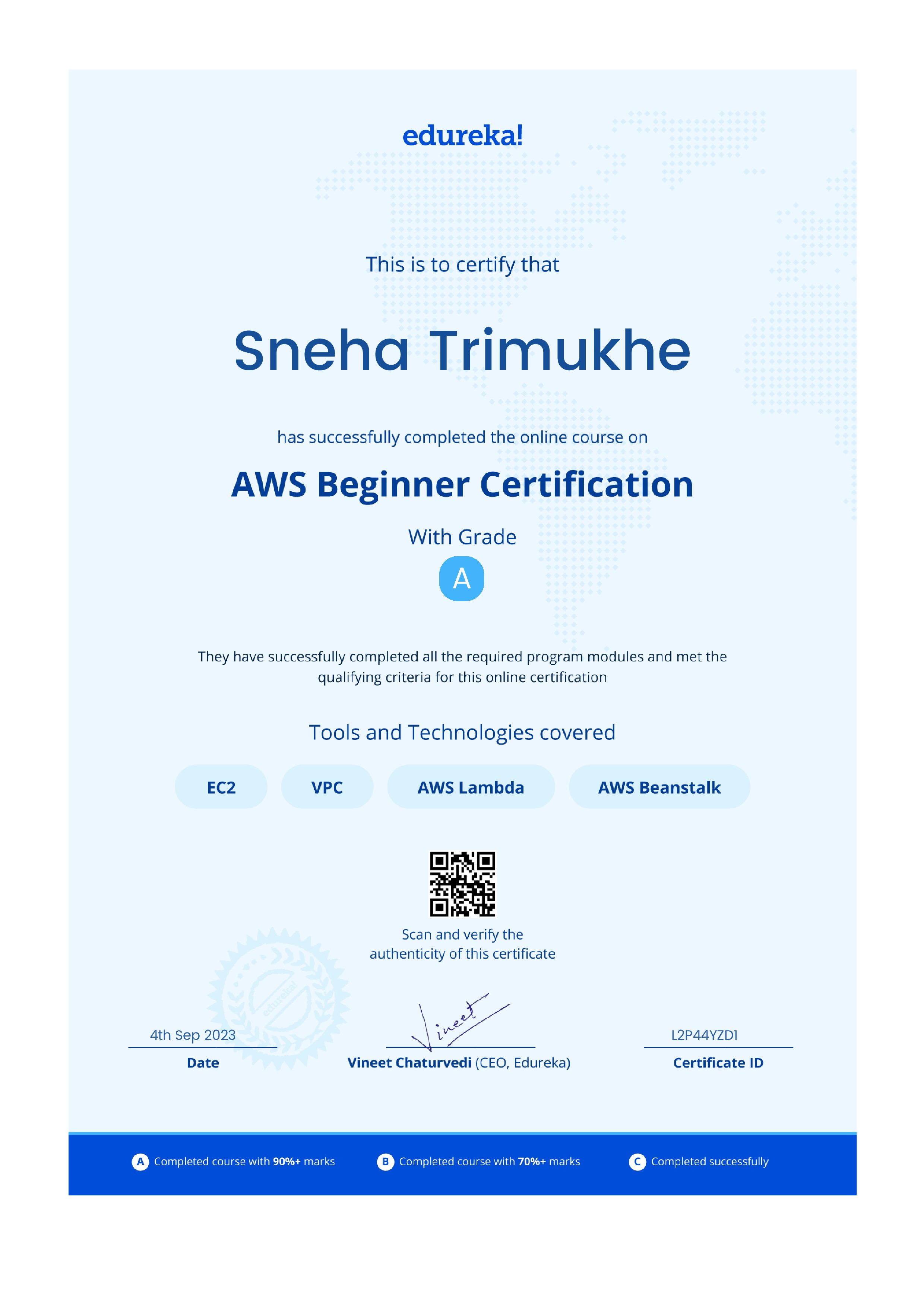 certificate!