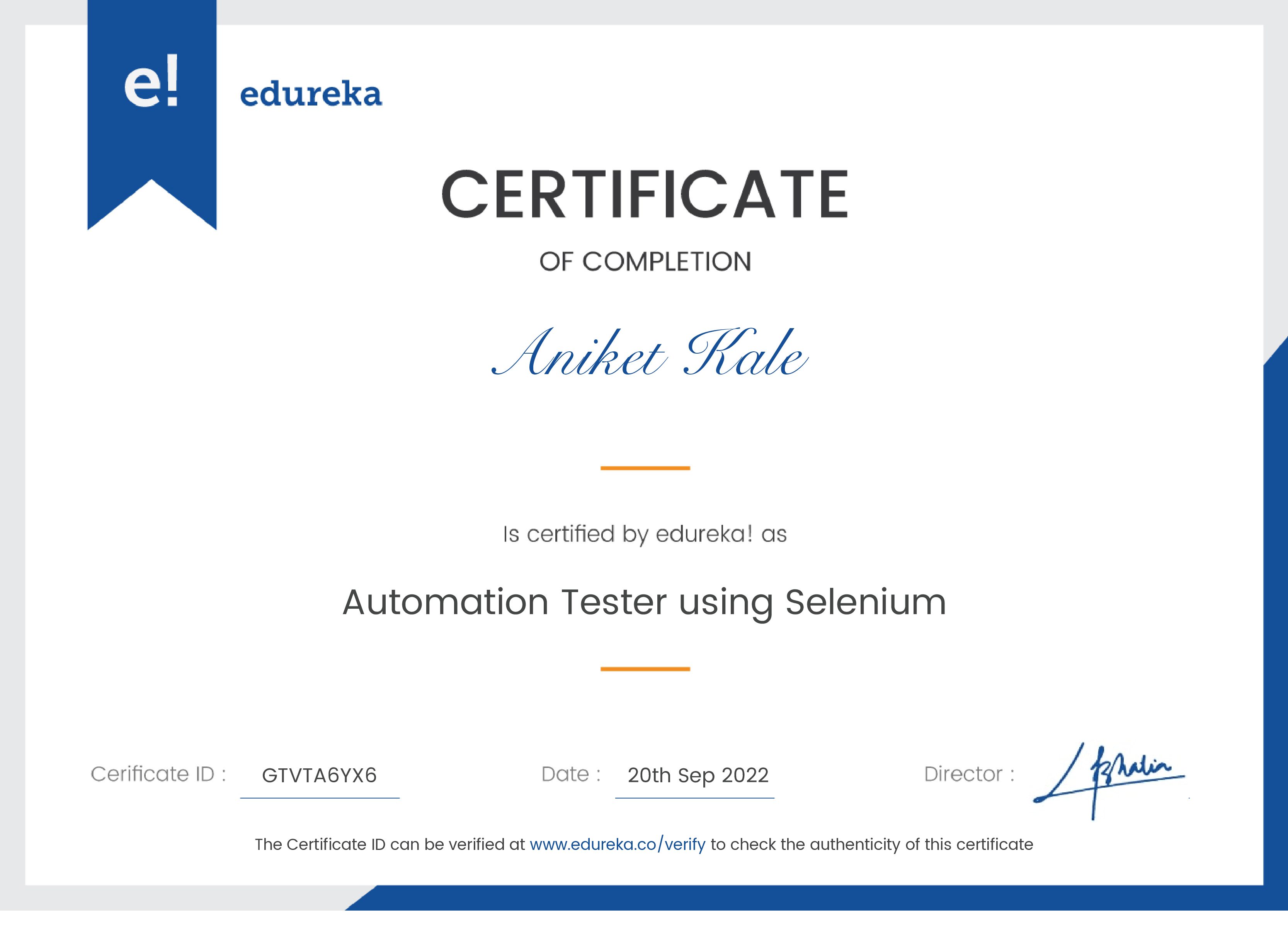 certificate!