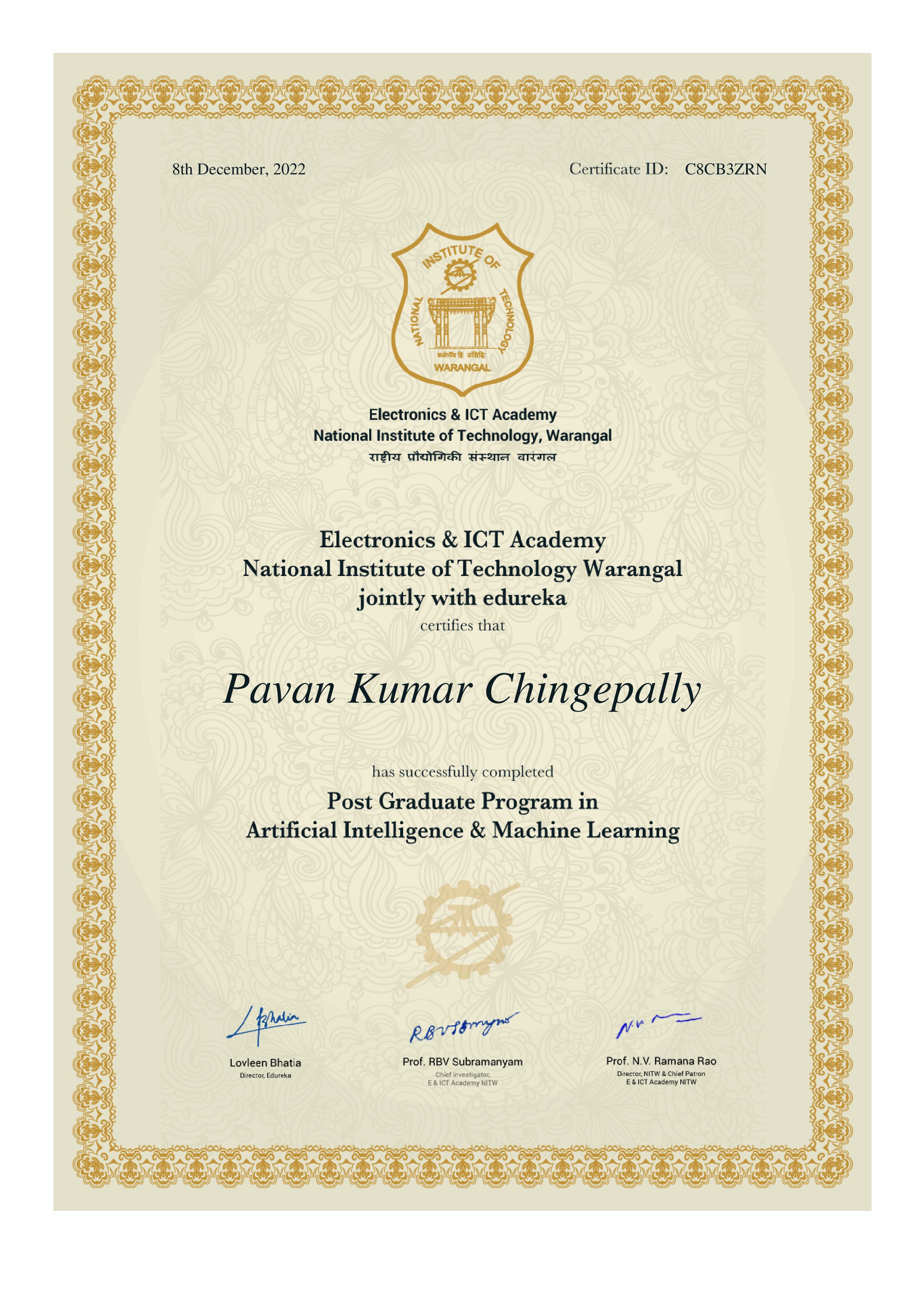 certificate!