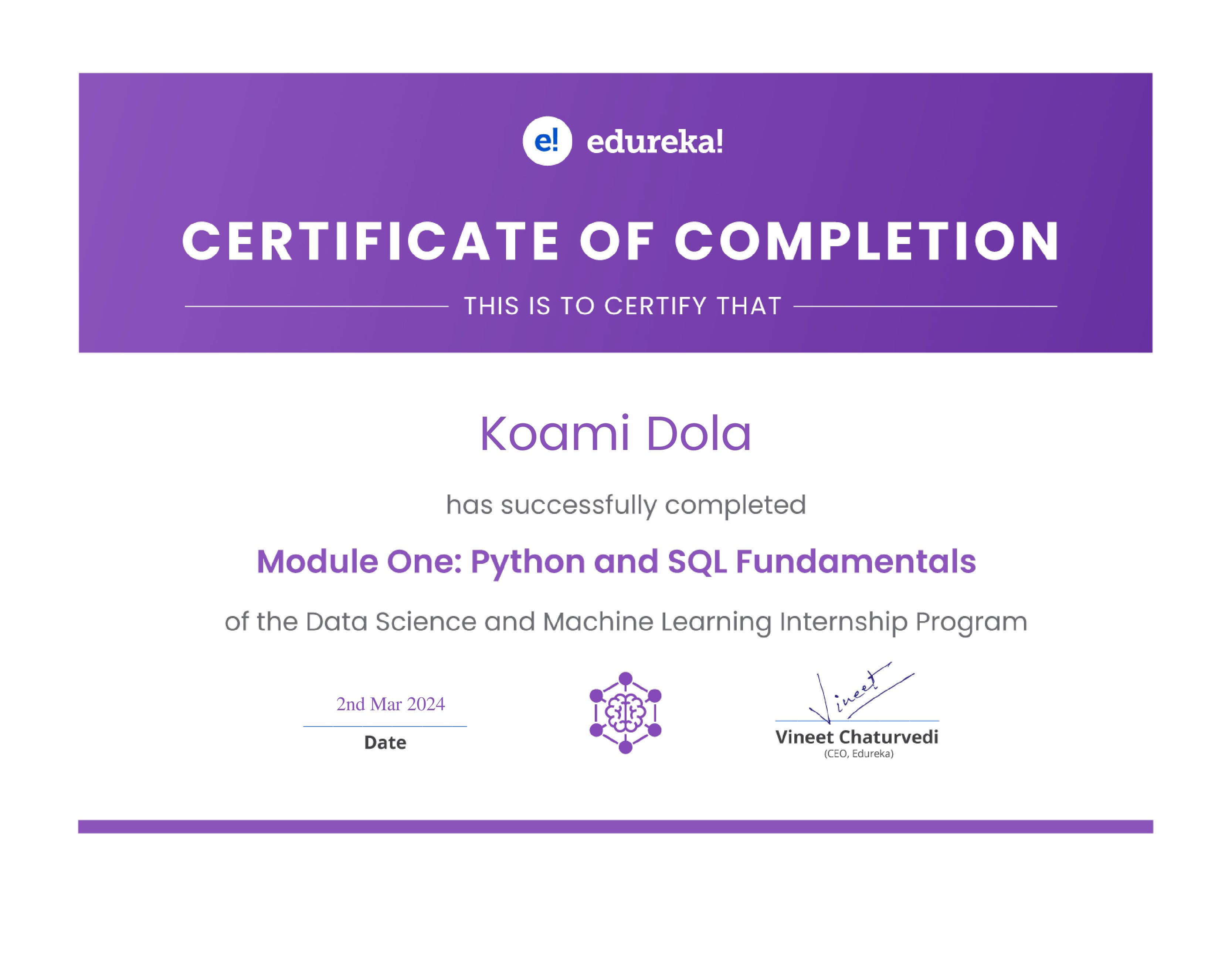 certificate!