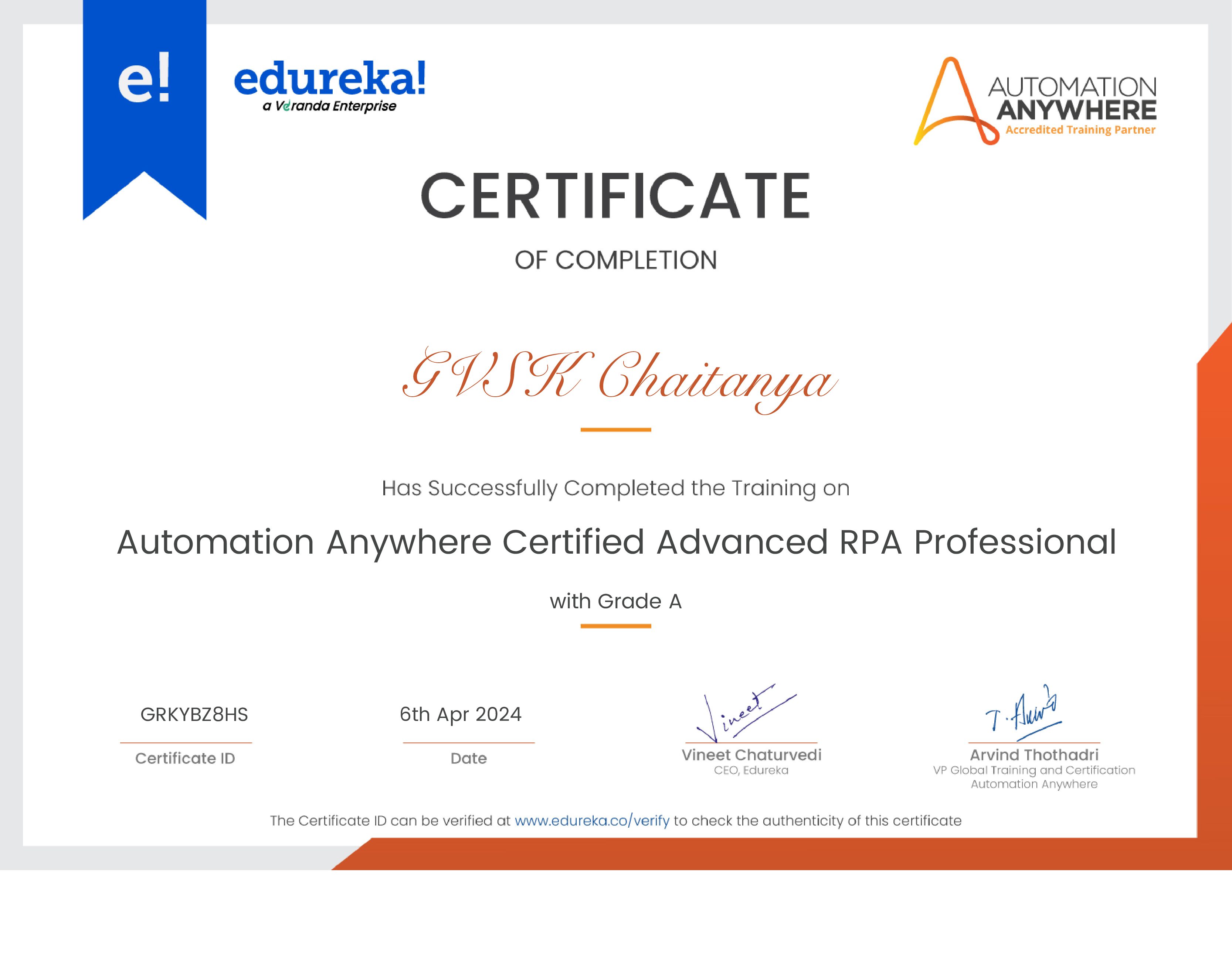 certificate!