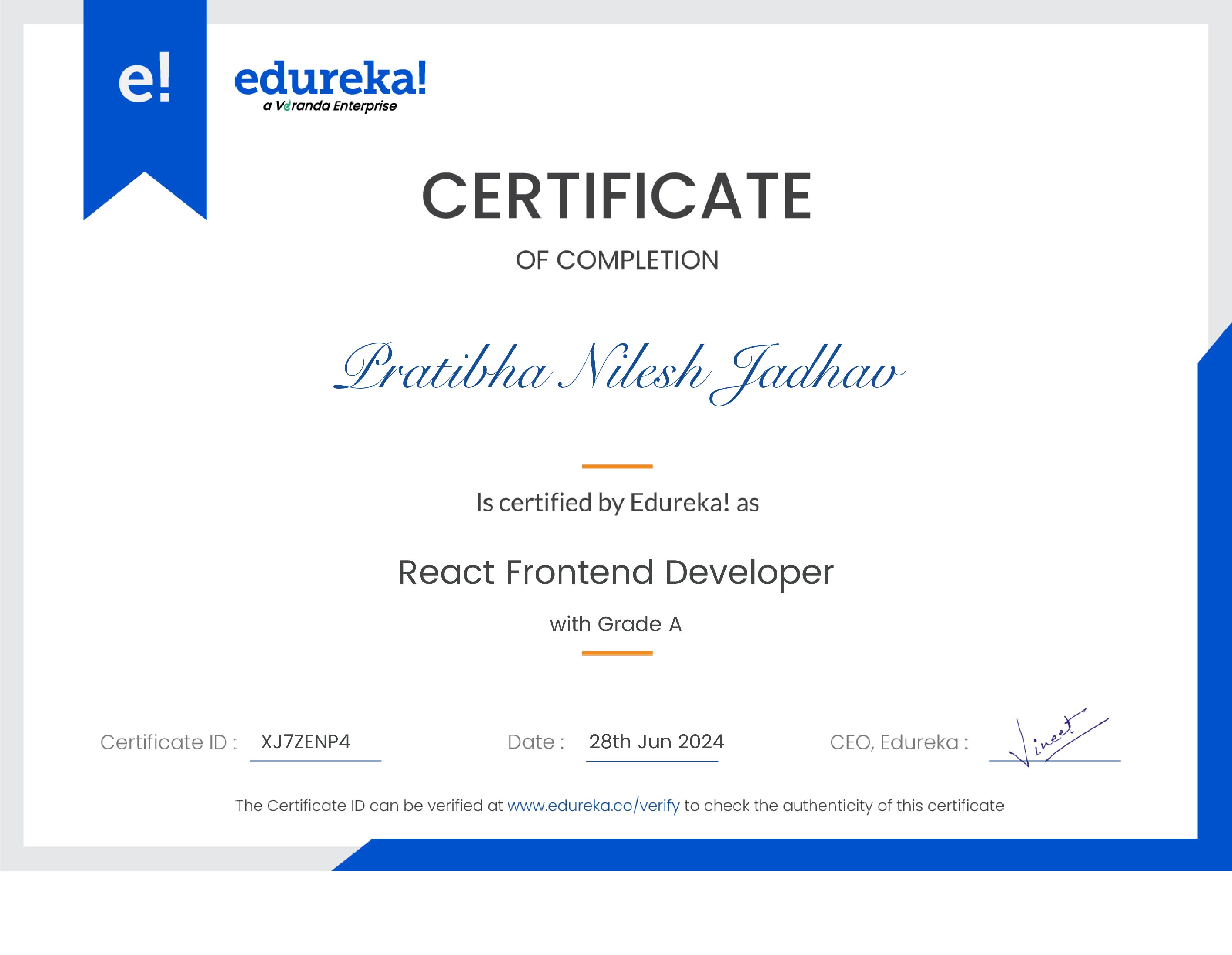 certificate!