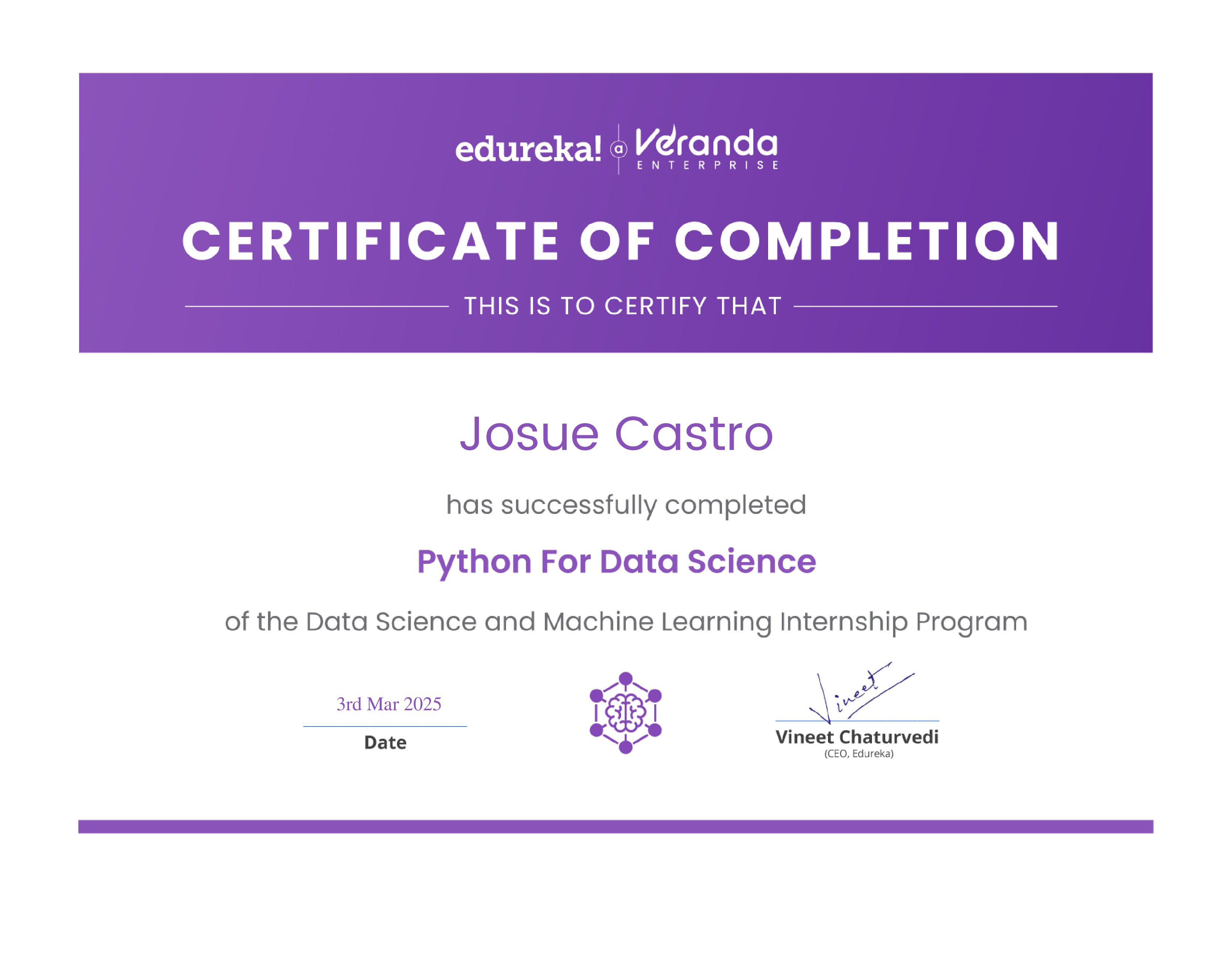 certificate!