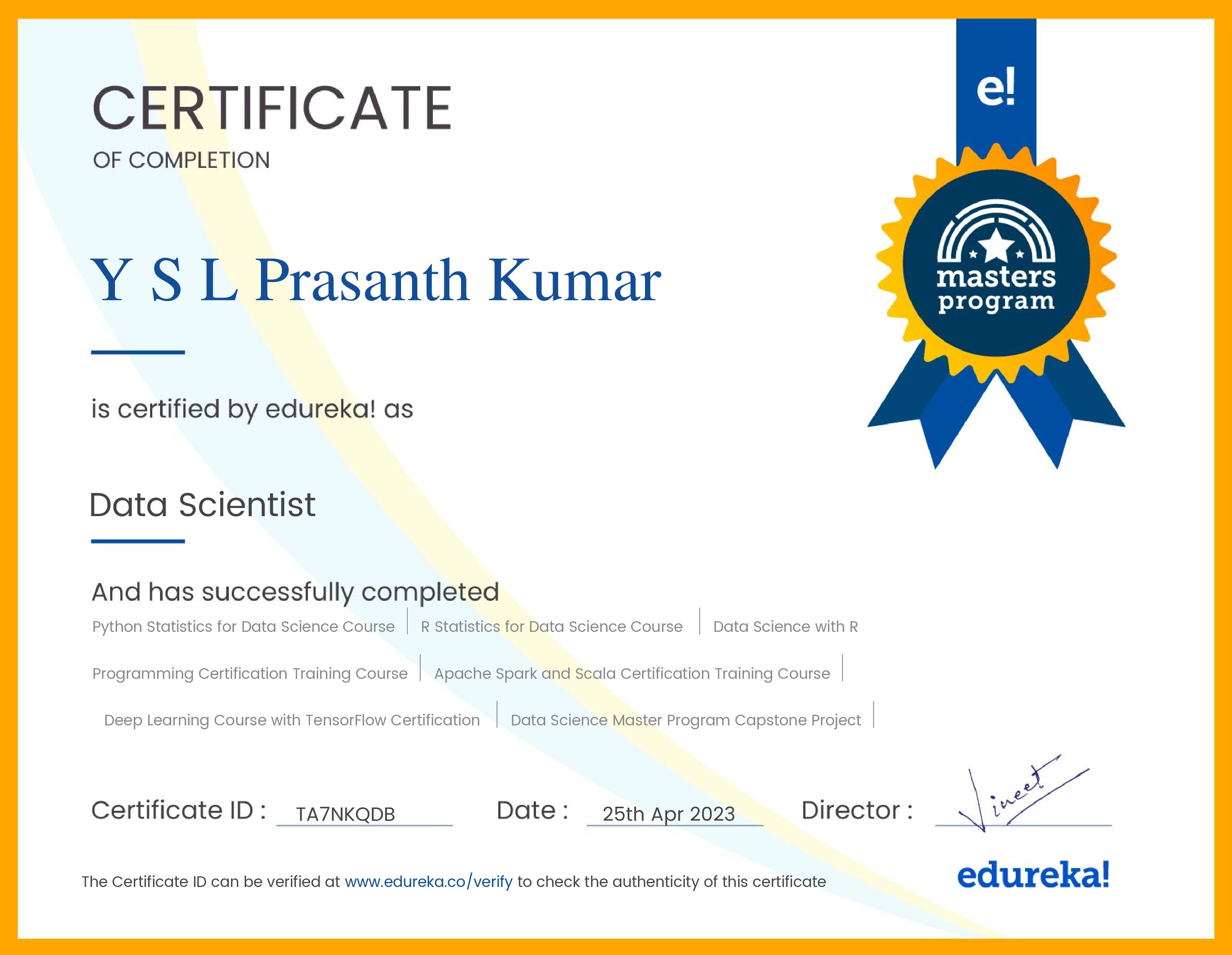 certificate!