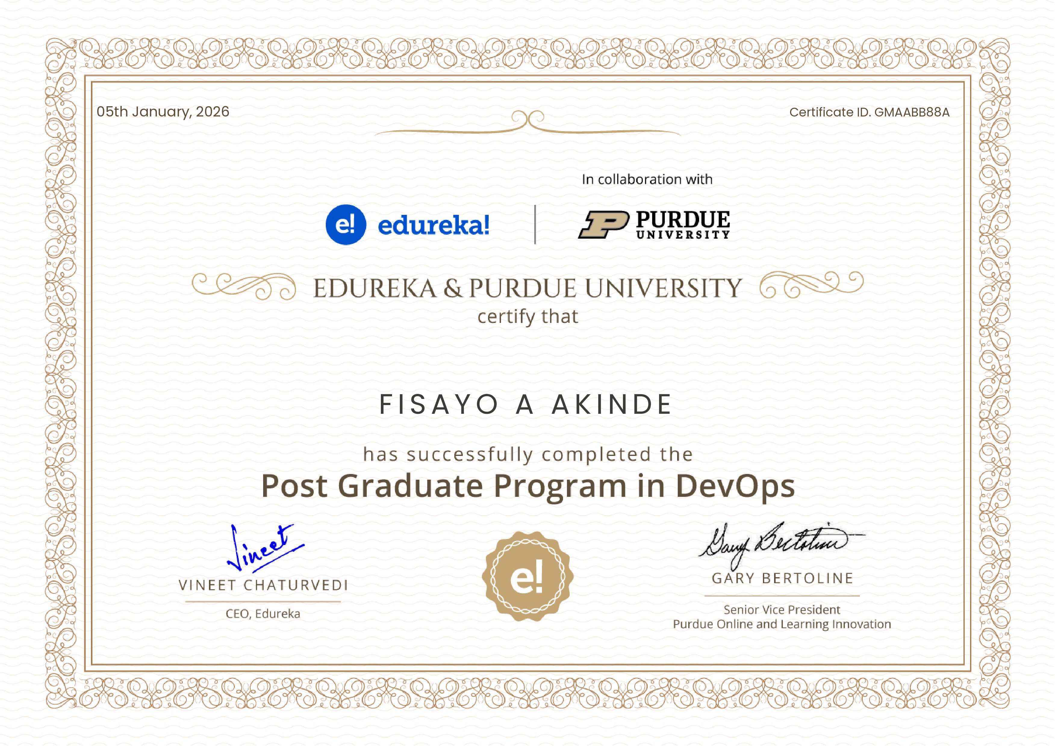 certificate!